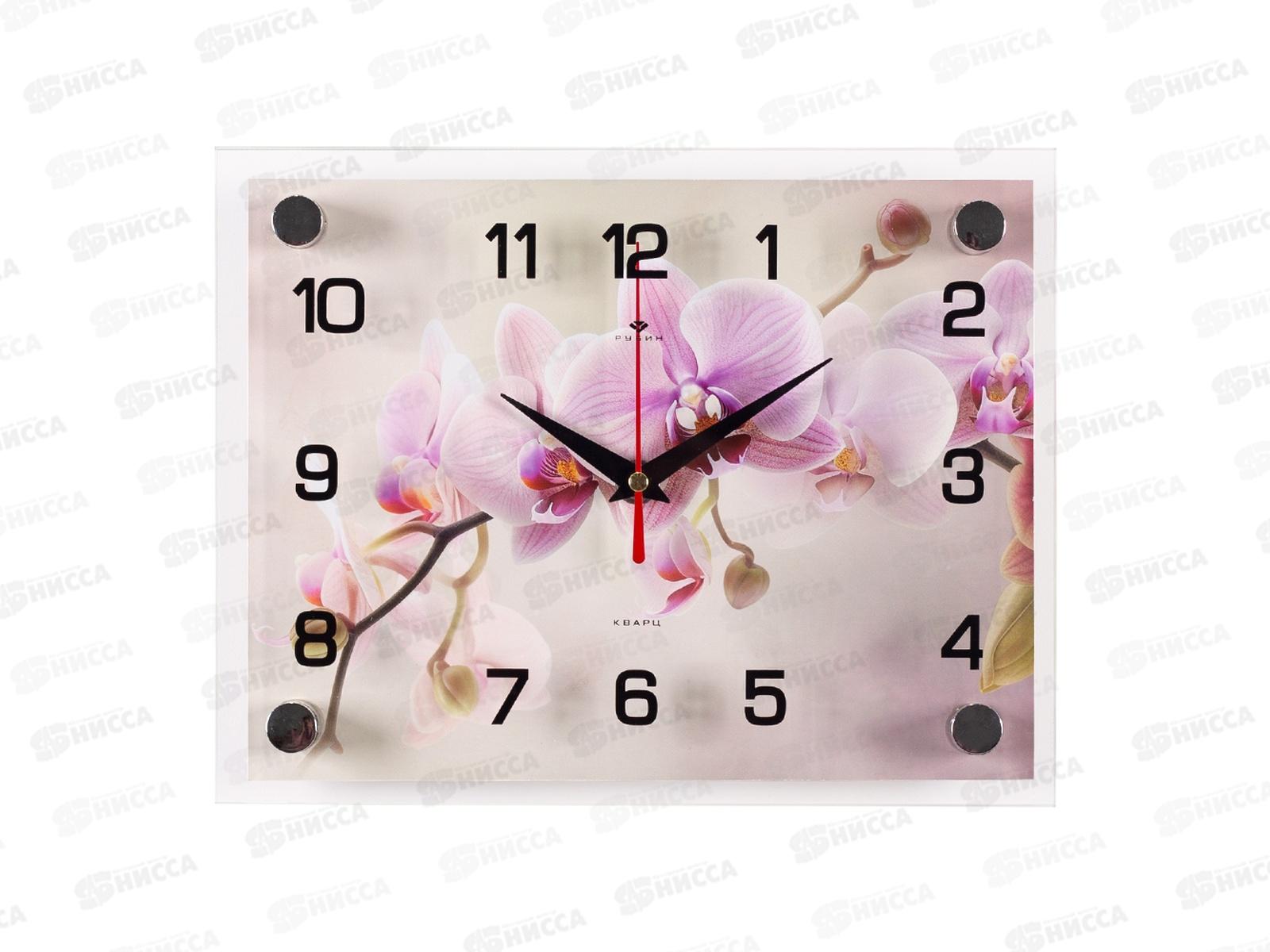 Часы настенные &quot21 Век" 2026-047 Орхидея на бежевом Рубин