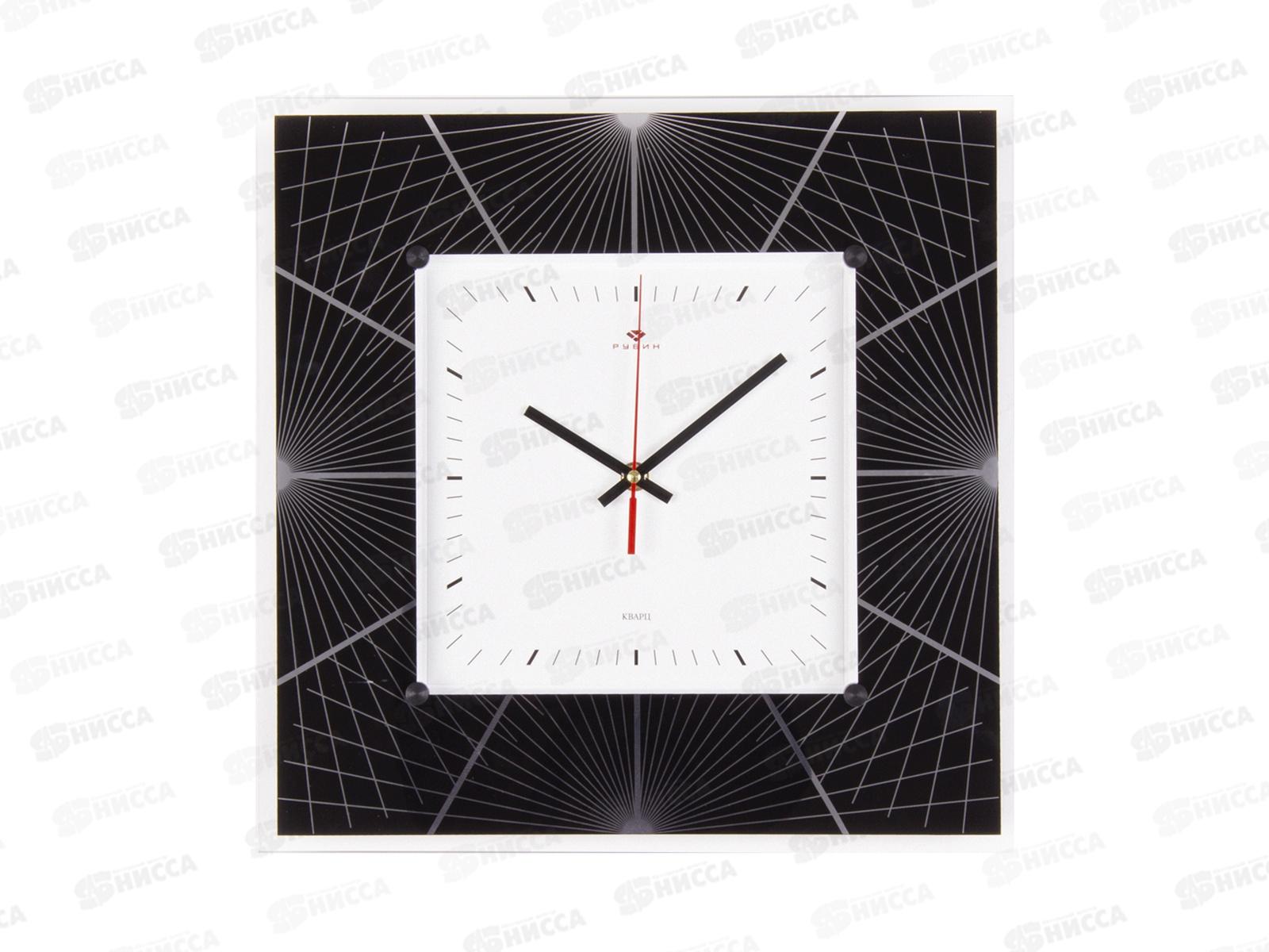 Часы настенные &quot21 Век&quot 3636-001 Геометрия1 квадрат белый Рубин
