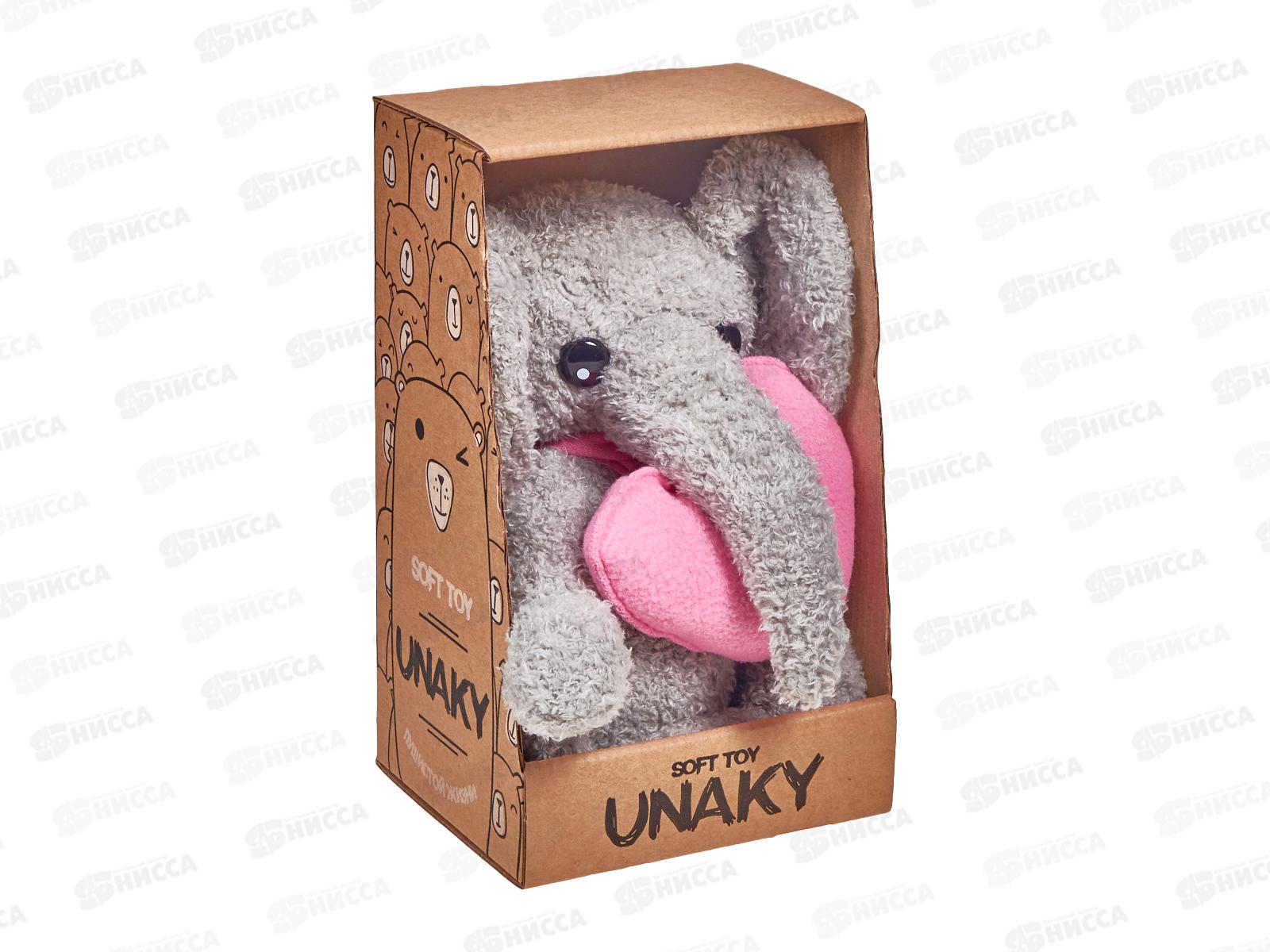 Слоник Фауст младший с шариками для мелкой моторики с розовым сердцем, 22см, 0892922-33К коробка