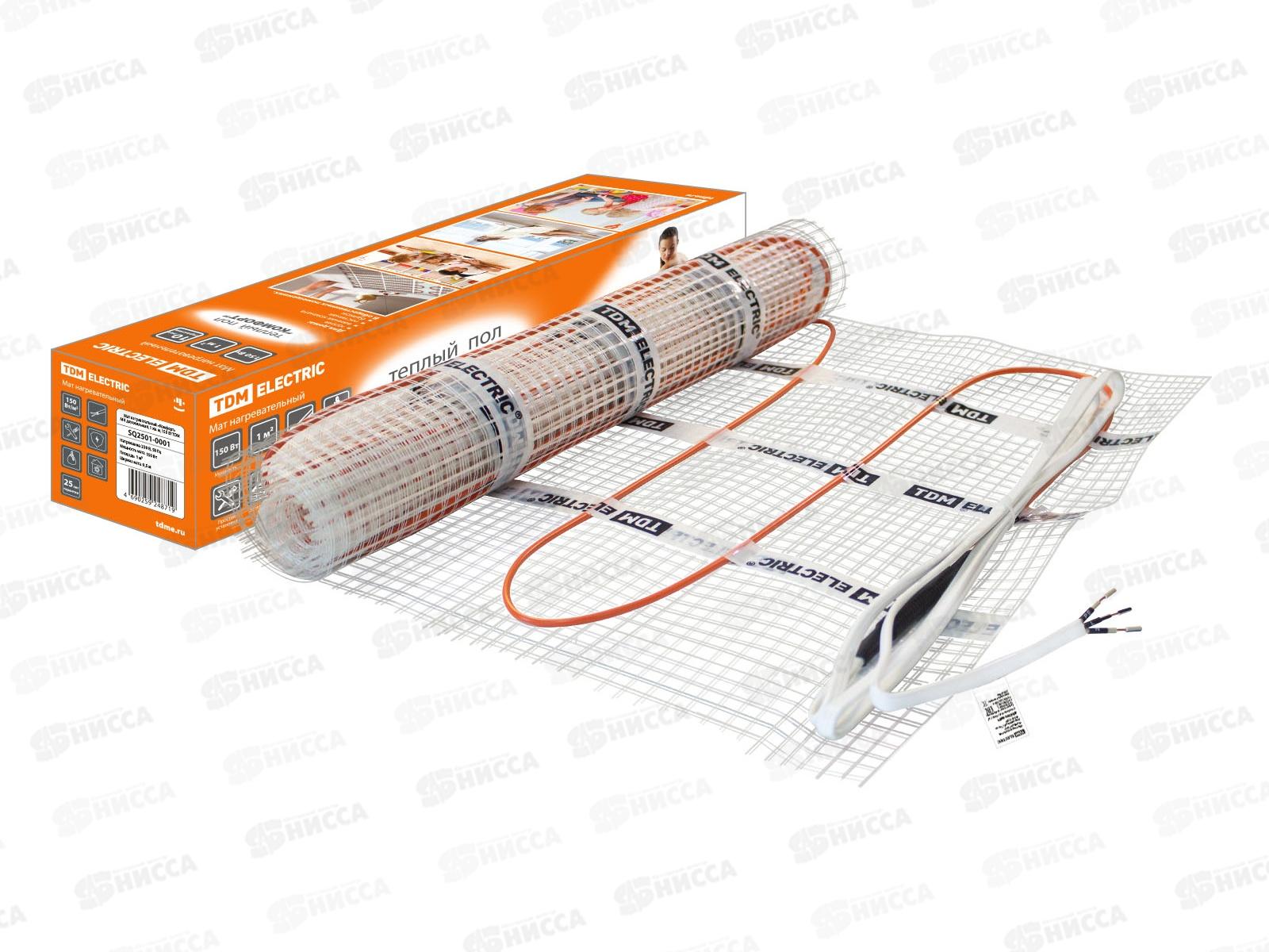 Мат нагревательный Комфорт МН двухжильный 1кв.м 150Вт TDM, 0001