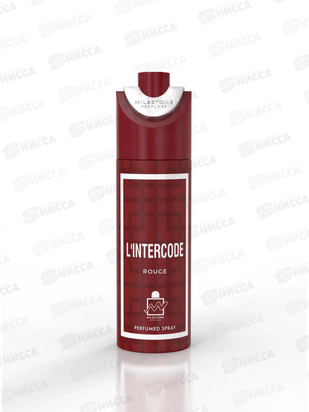 Milestone парфюмированный дезодорант женский L`lntercode Rouge 200мл *12