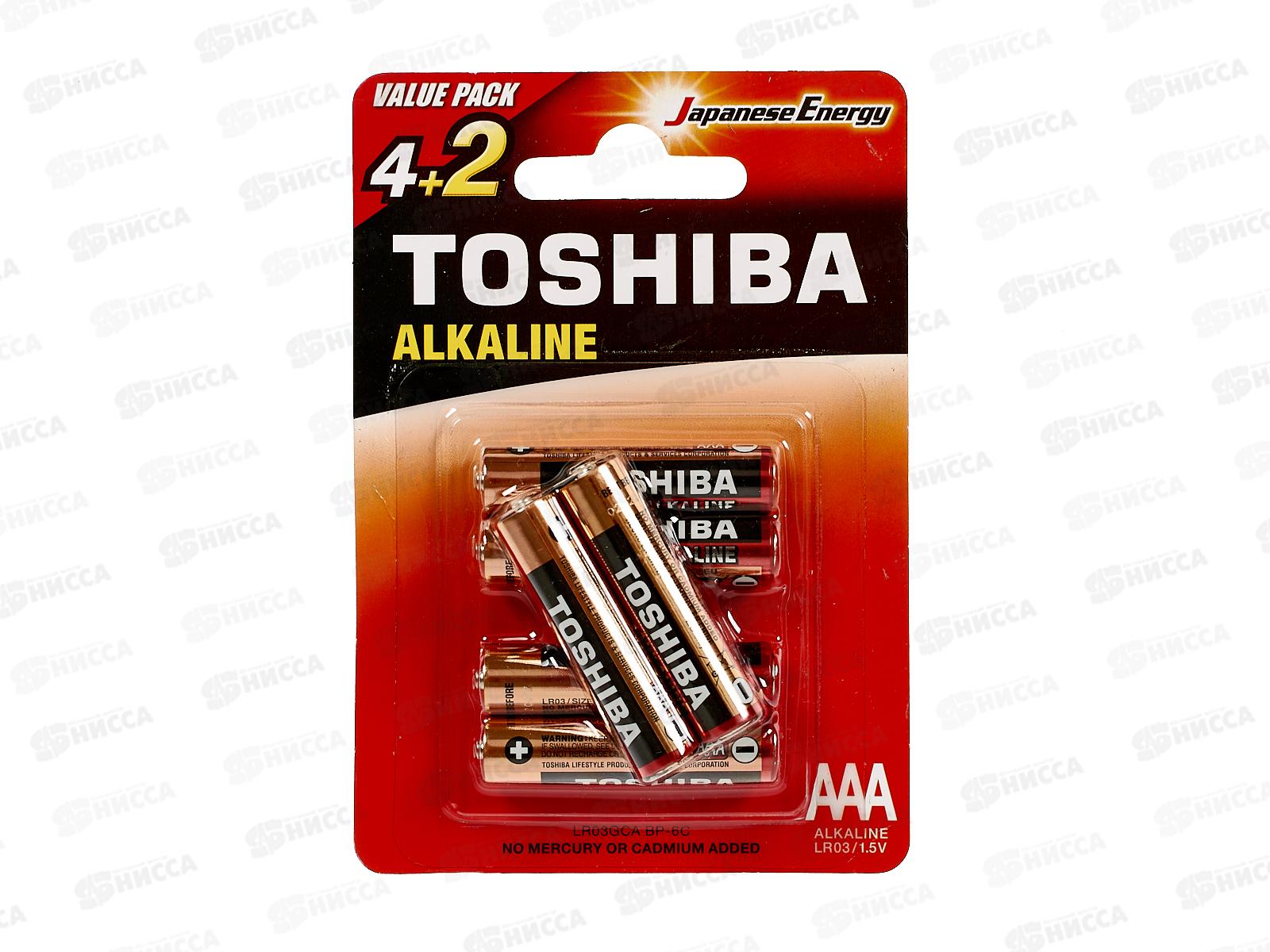 Батарейка ТОШИБА LR03 Red 6/card   *6/72/576