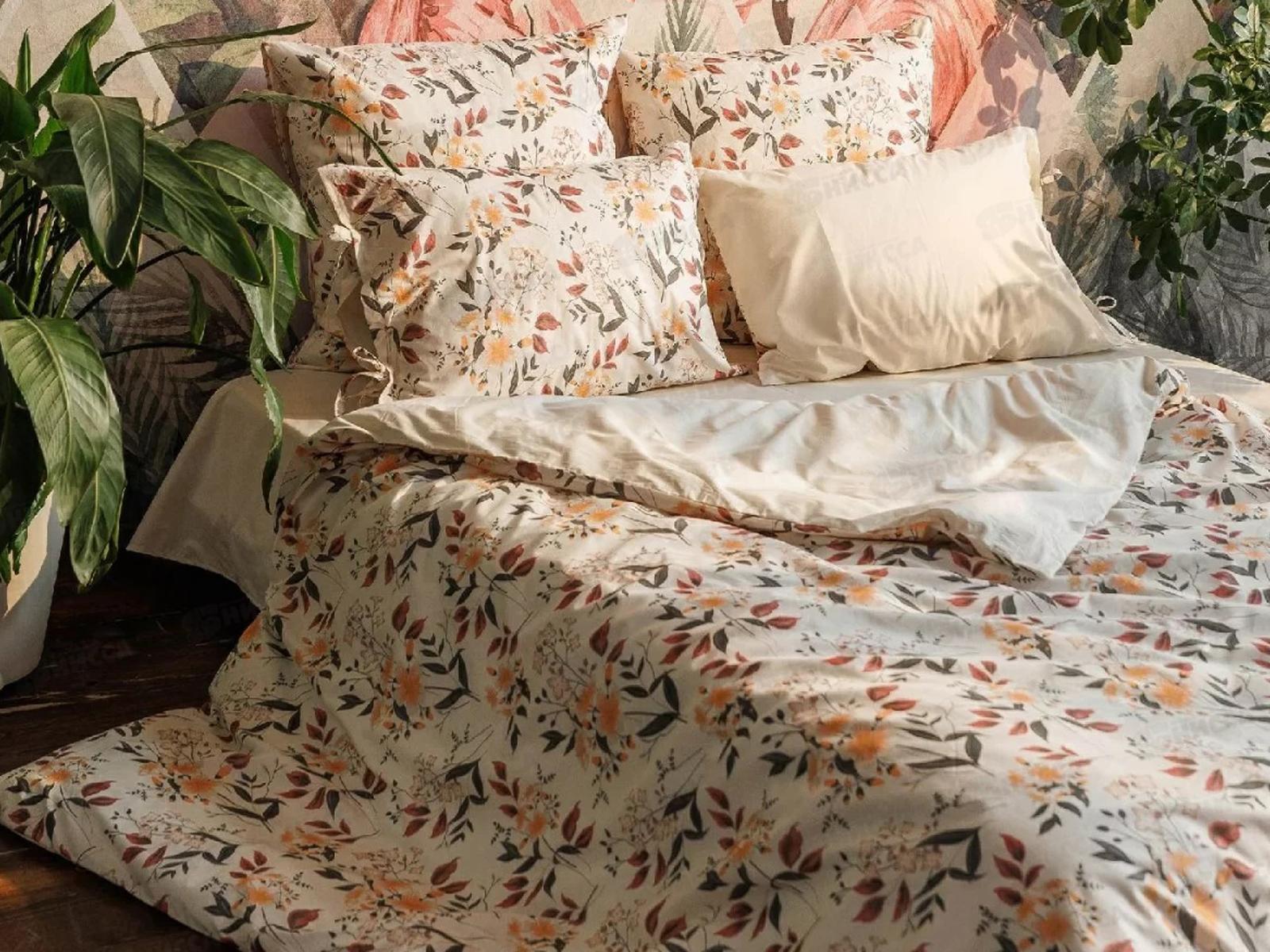 Комплект постельного белья 1,5сп ВН перкаль с 2 наволочками 70*70 8842/1 полубел