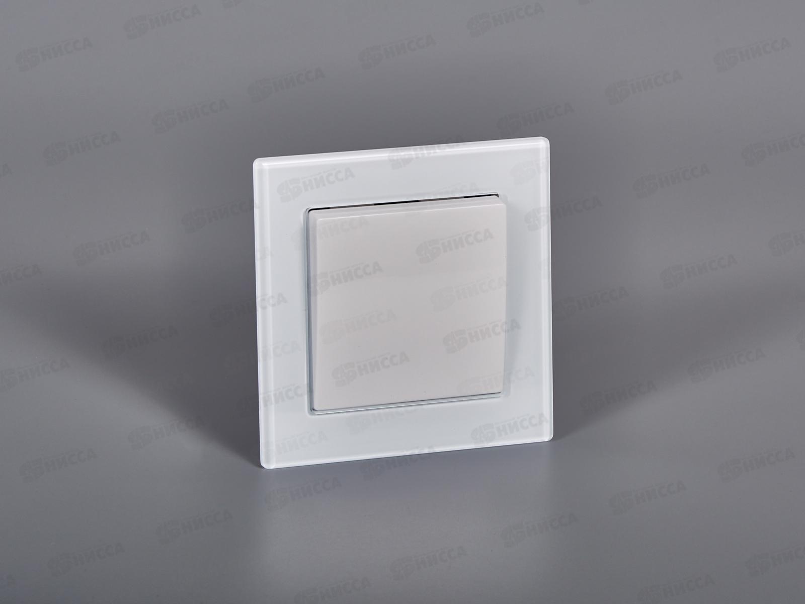 Выключатель скрытой установки 1клавиша Прогресс Glass белый *10/100