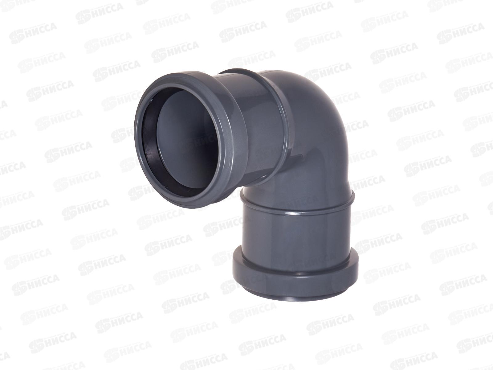 Отвод канализационный 87 серый 50 двухраструбный Jakko