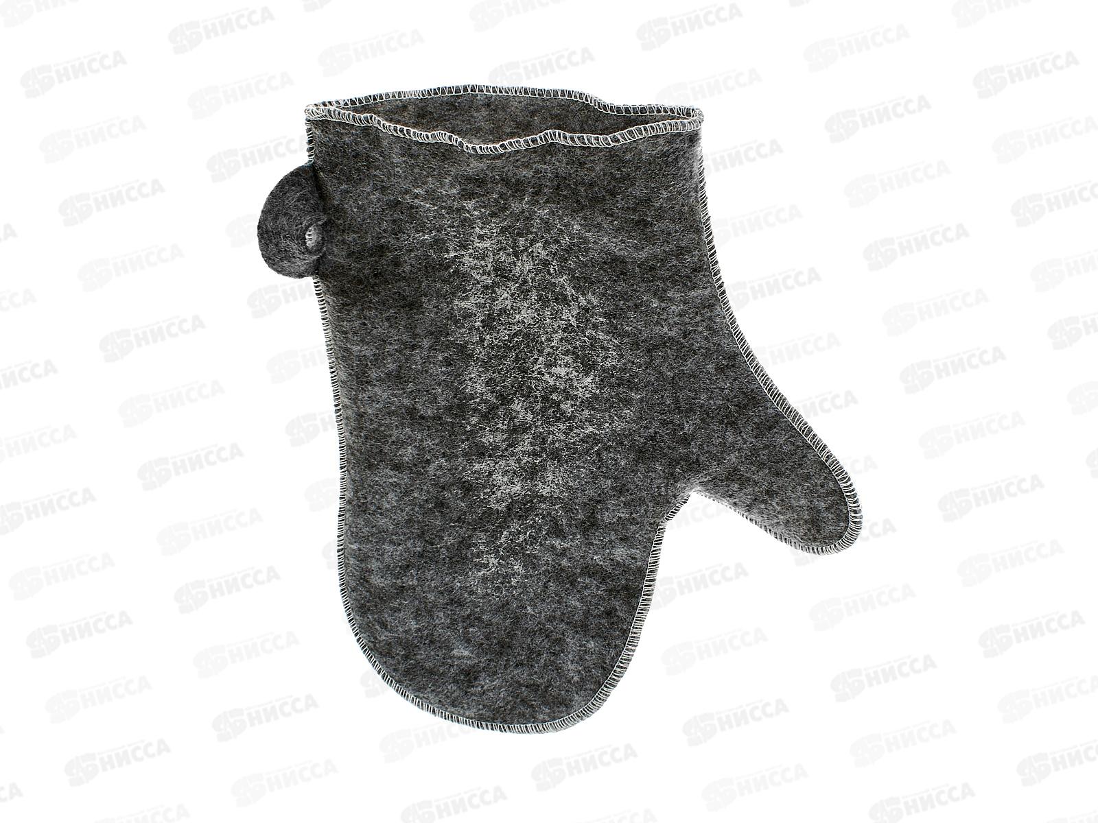 Рукавица для бани серый Бацькина баня 12002  *25