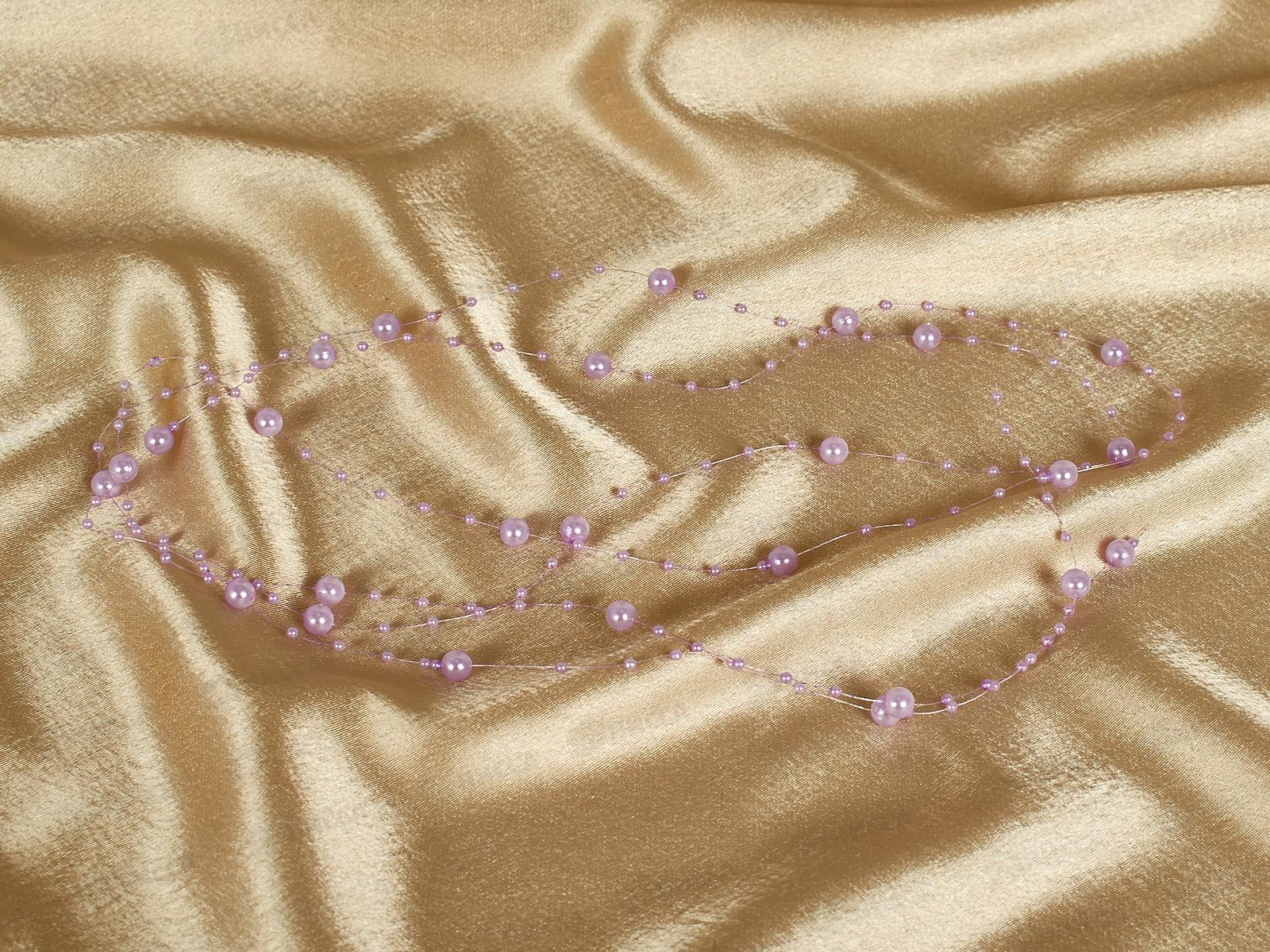 Бусы на елку 2м Роса 7,5мм Лаванда 556-349