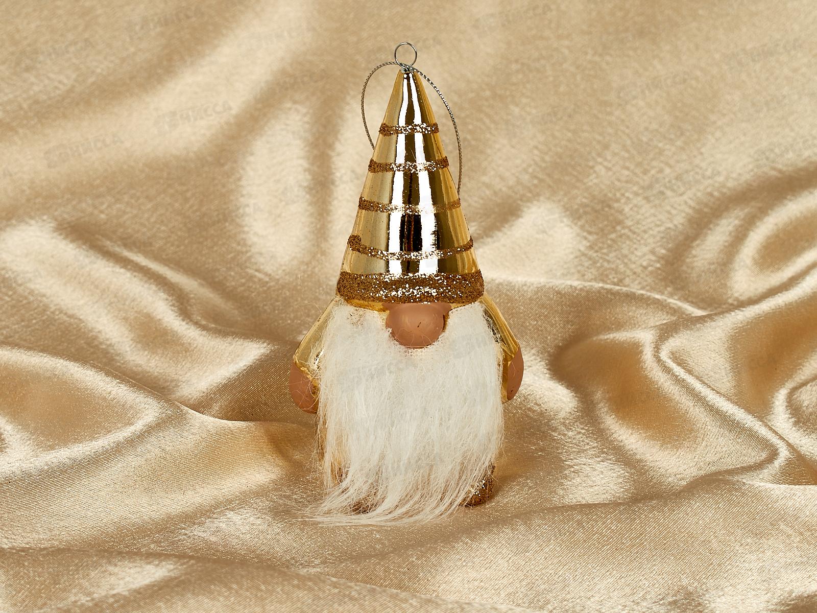 Елочная игрушка Веселый лесовичок 6,5*13см шампань 916-0710