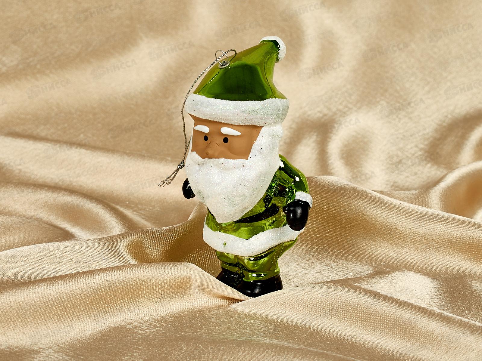 Елочная игрушка Очаровательный дедушка 7*12см салатовый 107-6068