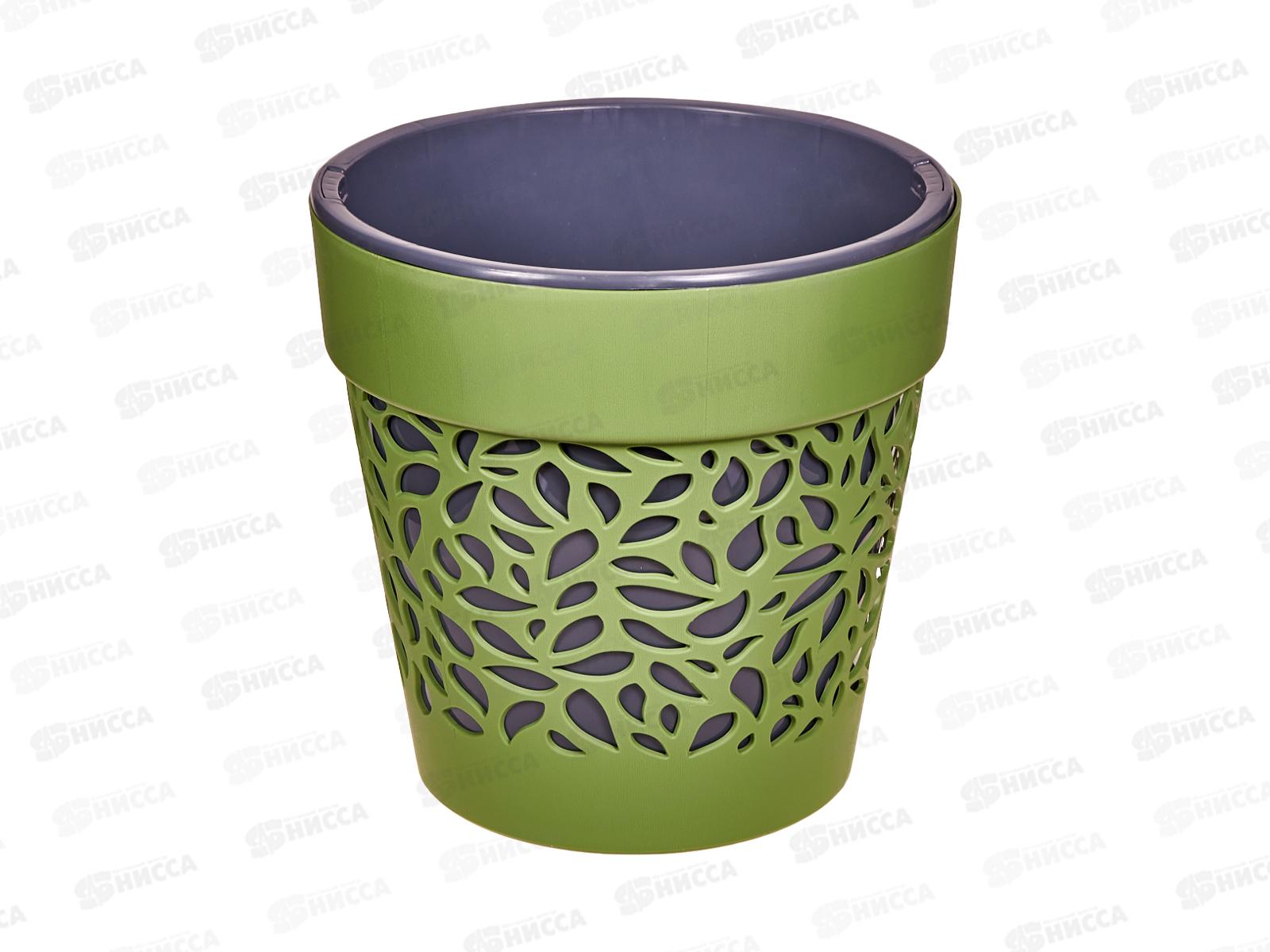 Кашпо &quotБлоссом&quot 8,3л Оливковый/Антрацит КШ-0508 *6