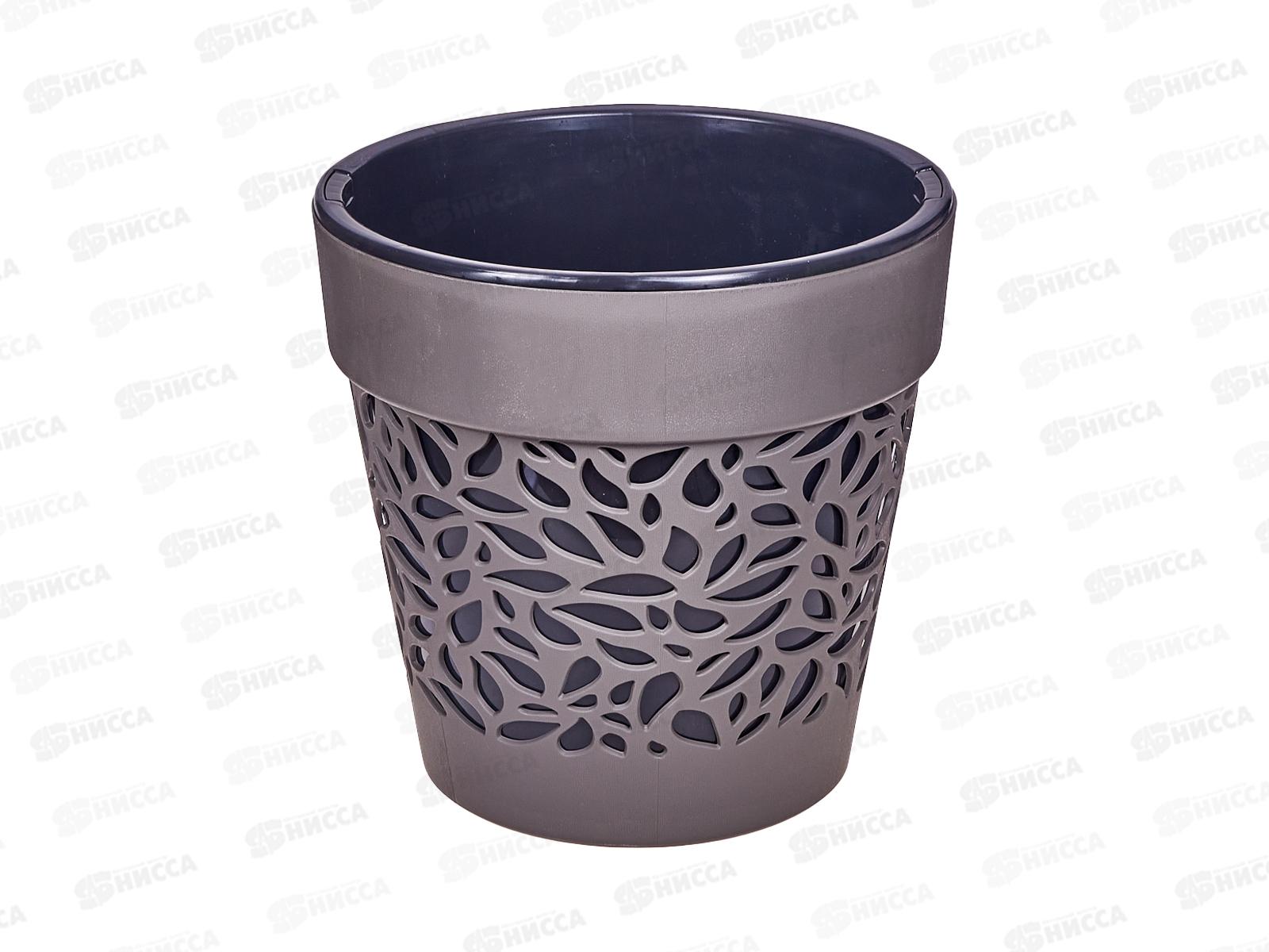 Кашпо &quotБлоссом&quot 8,3л Трюфель/Черный КШ-1289 *6