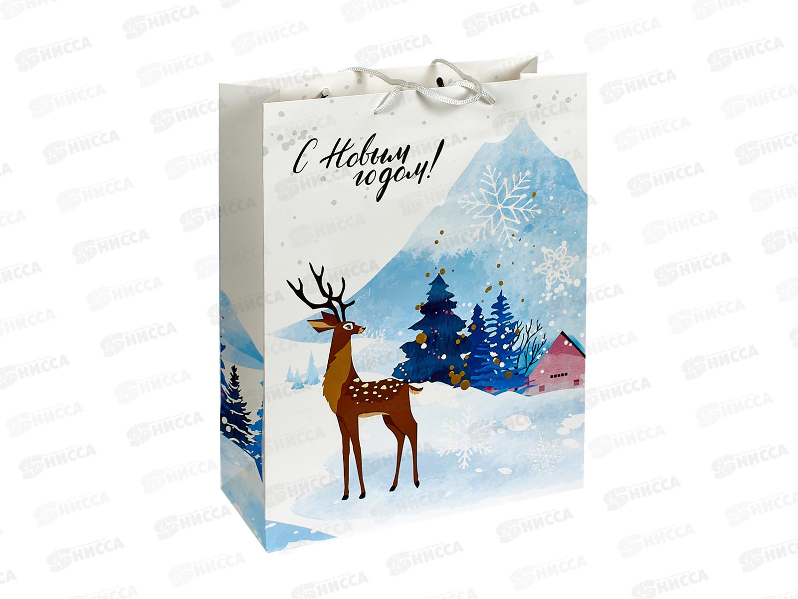 Пакет подарочный MI 31*40*12см Олень в горах, 190г, ПКП-6699 *12