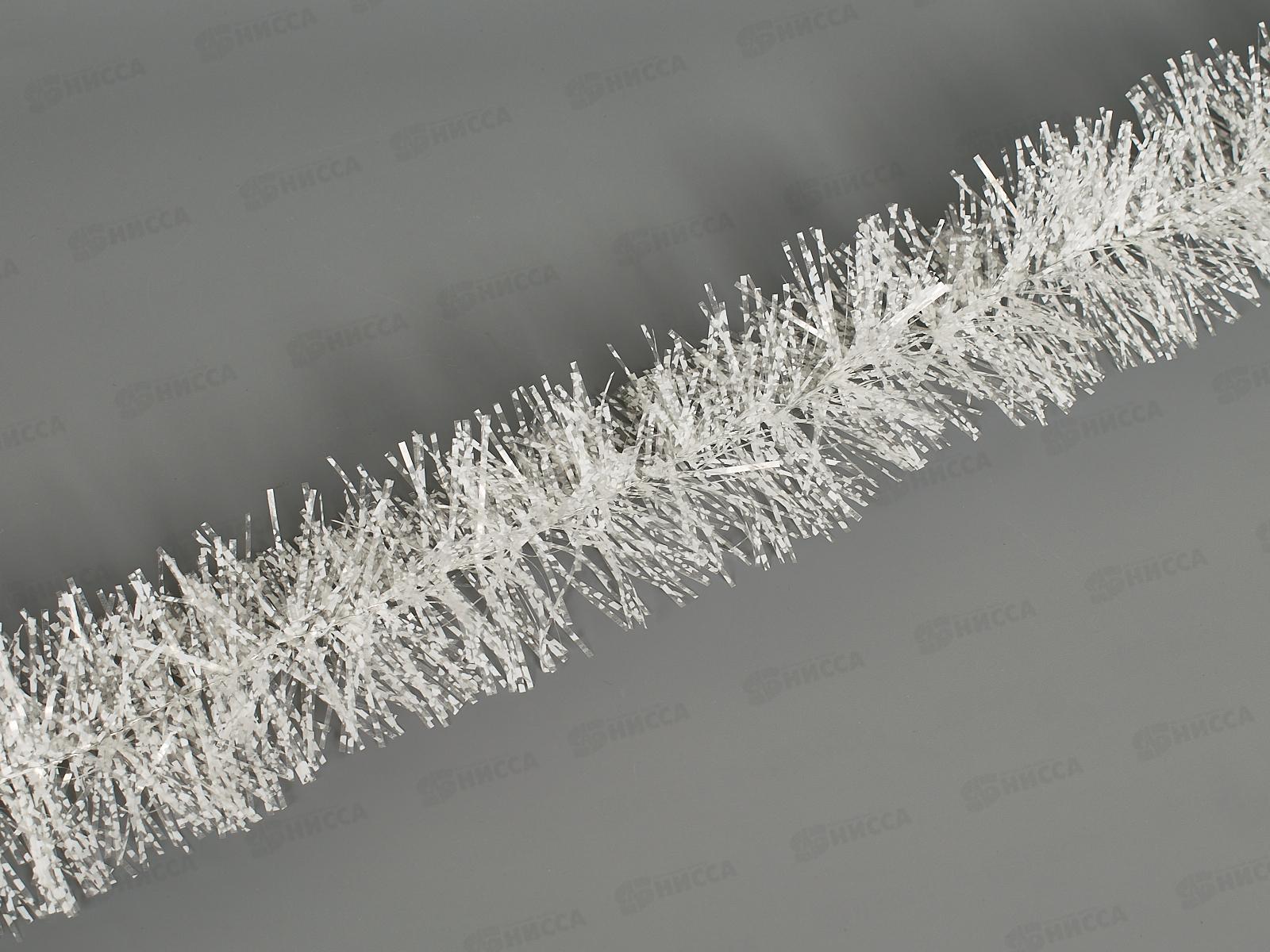 Мишура "Хлопья снега" 2м 7см белый 215-665