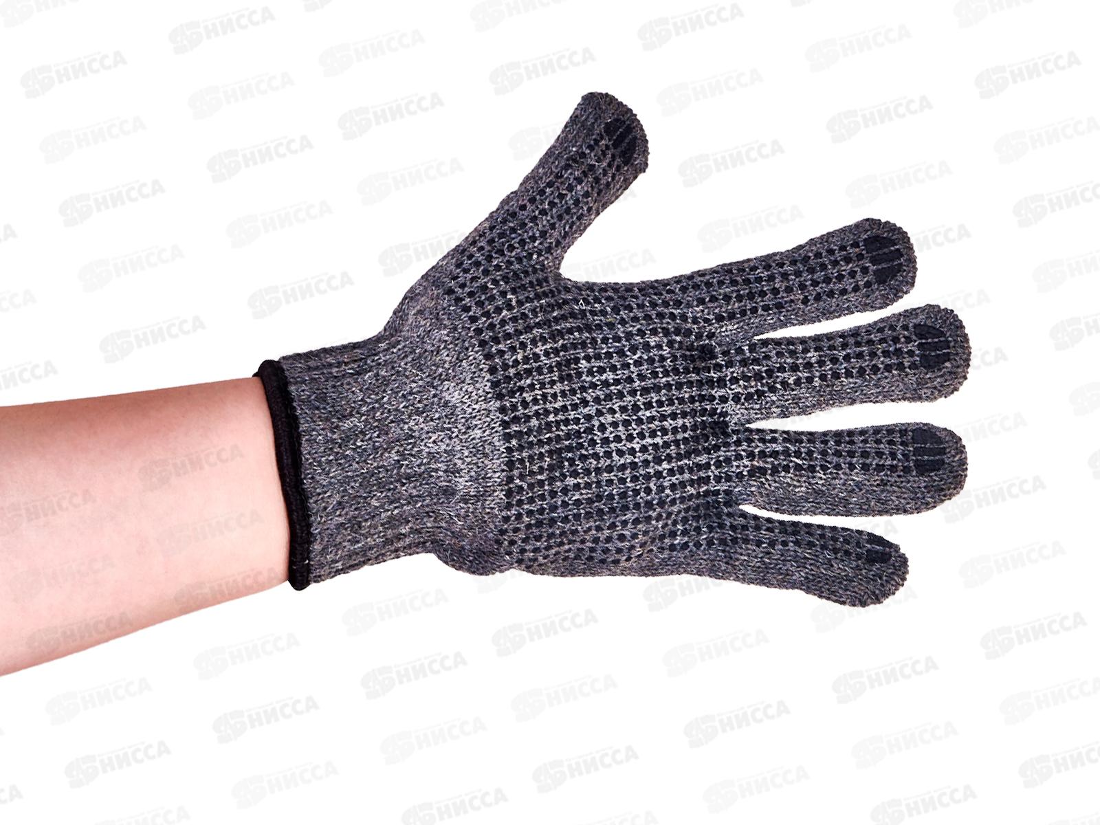 Перчатки трикотажные п/ш с ПВХ, раз. 9, серые А,  Арт.103*10/300