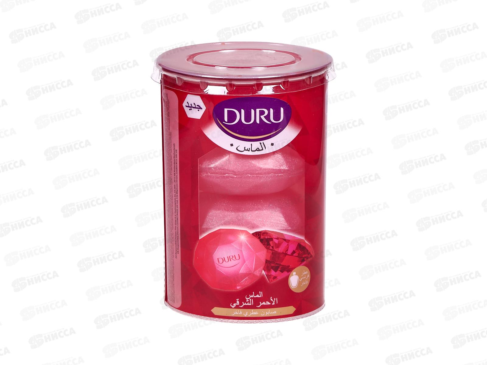 ДУРУ DIAMONDS туалетное мыло 4*90г Рубин, в банке *16