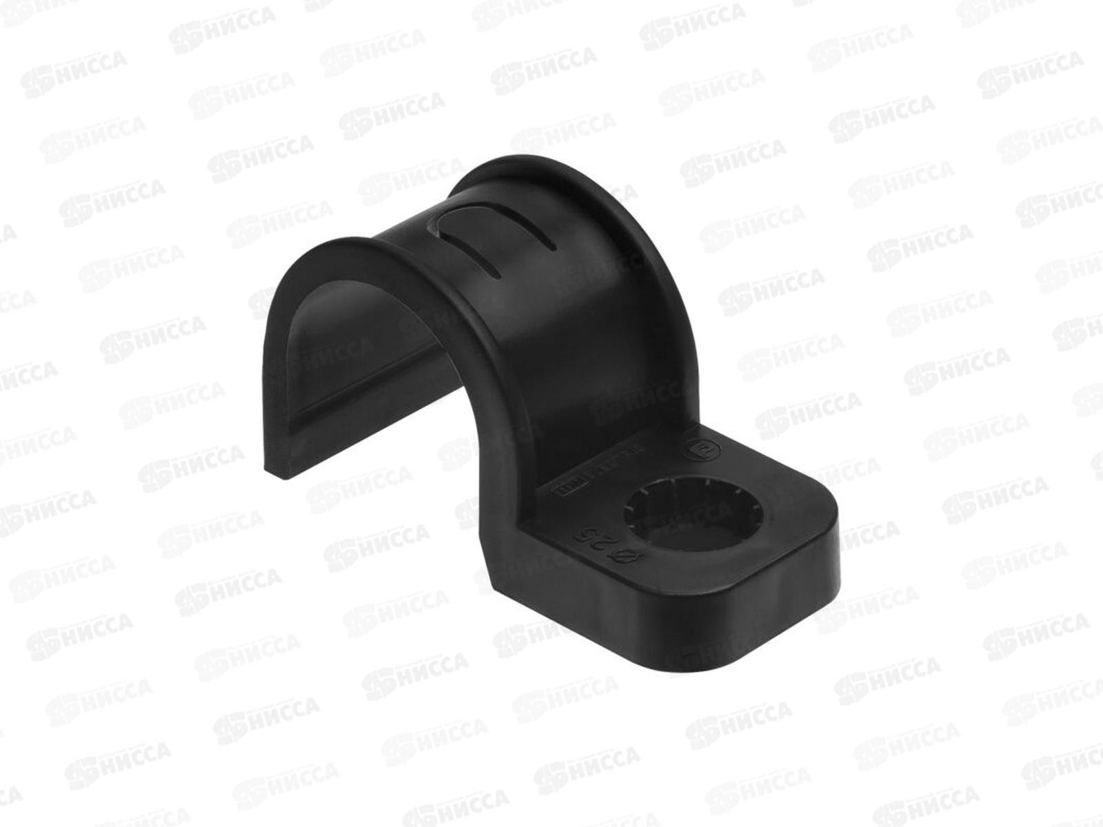 Крепеж-скоба для трубы 25 мм односторонняя для прямого монтажа, черная, 6113 *50/450