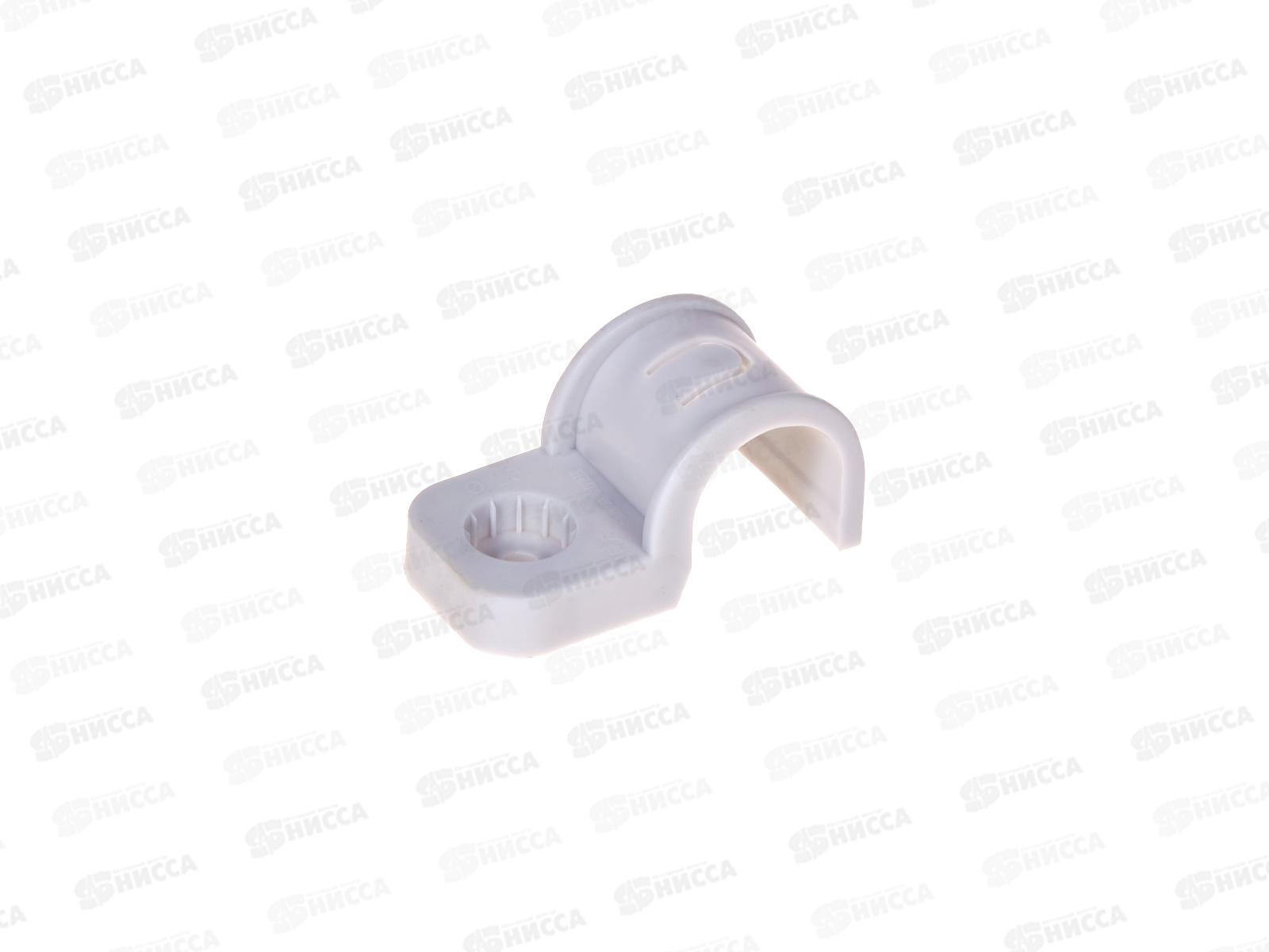 Крепеж-скоба для трубы 20 мм односторонняя для прямого монтажа, серая, 6002 *50/600