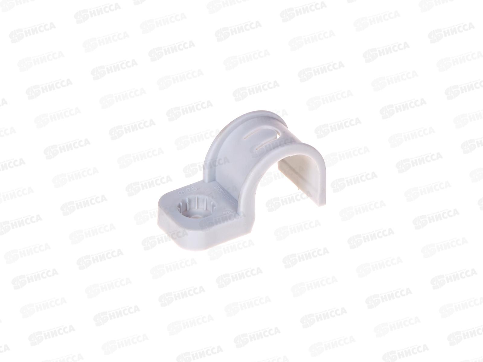 Крепеж-скоба для трубы 25 мм односторонняя для прямого монтажа, серая, 6003 *50/450