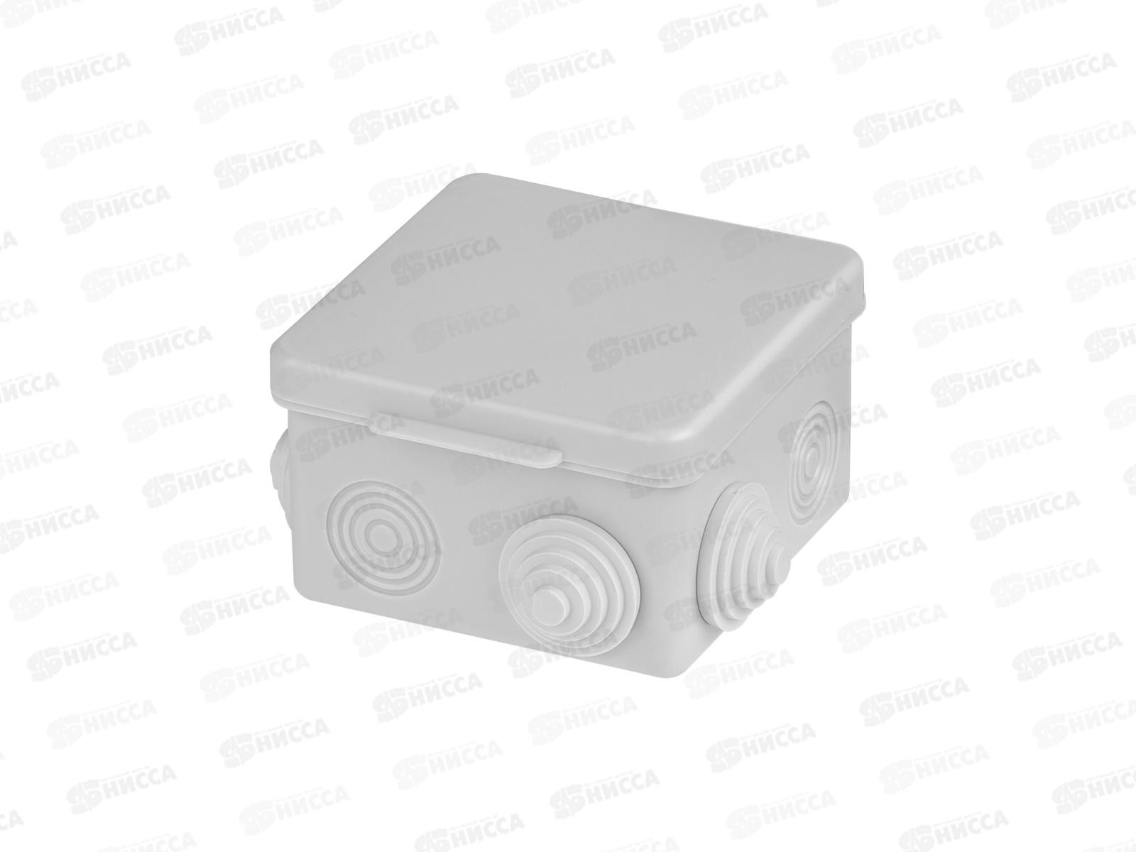 Коробка распаячная TDM ОП для прямого монтажа 80*80*50мм, крышка, IP54, 7вх., штрих-код, 7512  *100