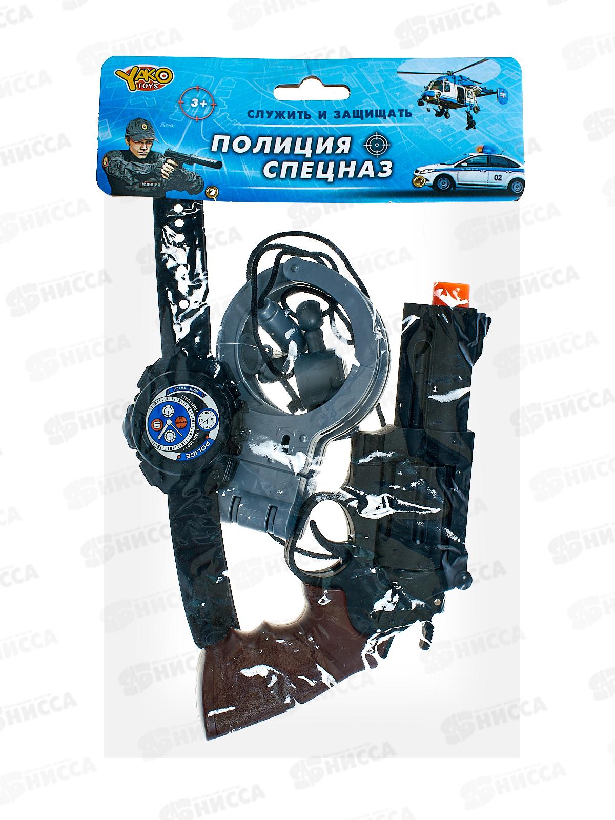 Набор Полиция (пистолет+компас+наручники+свисток) М0169-12 в пакете