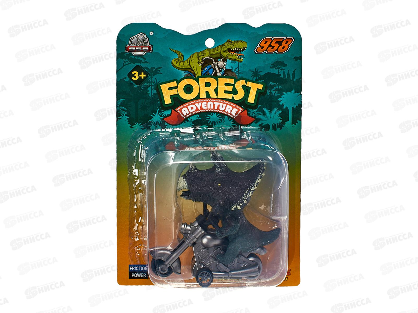 Динозавр на мотоцикле, инерционный, 4 вида, Y20244163 на блистере