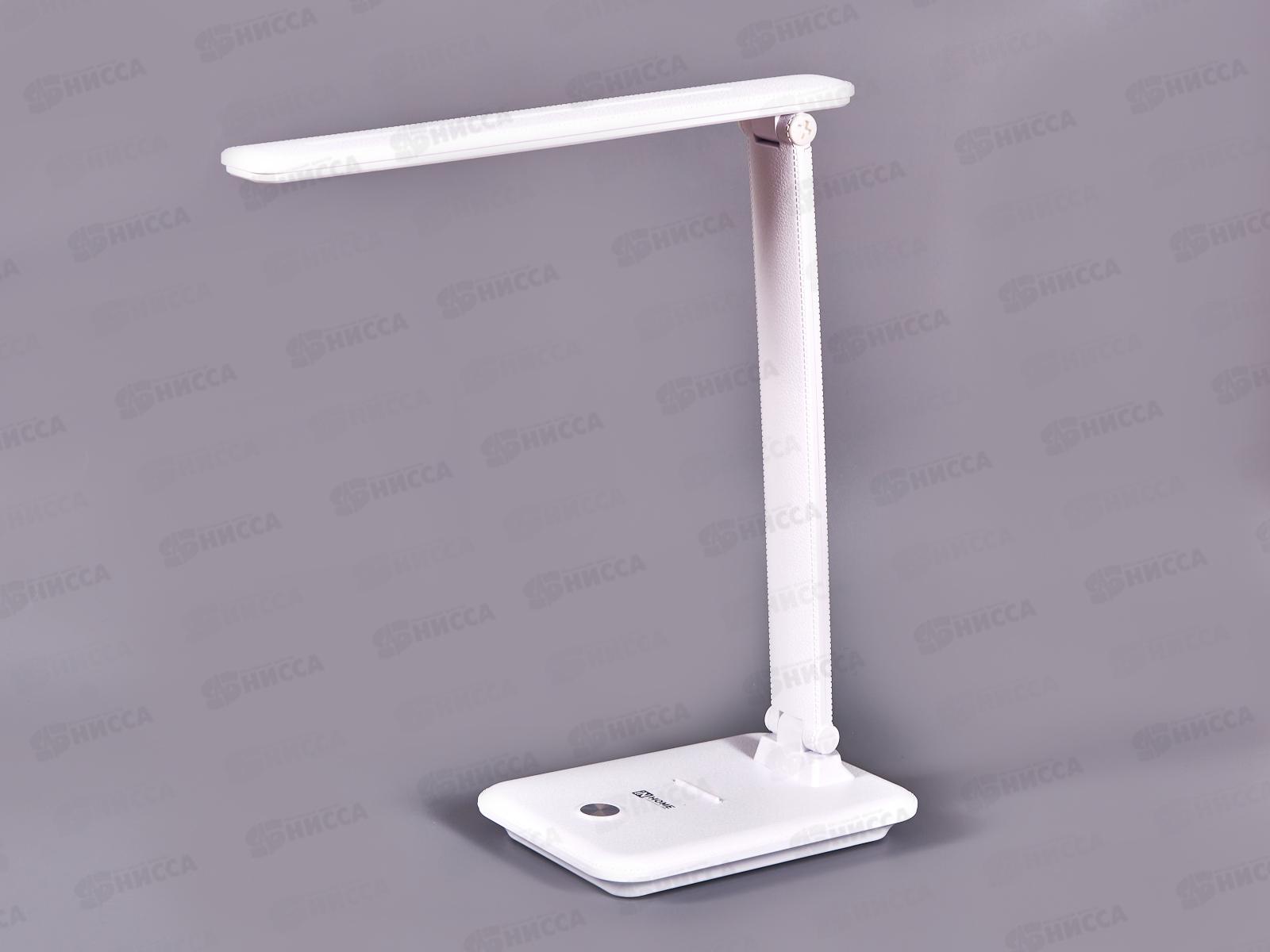 Лампа настольная светодиодная IN HOME ССО-06Б 12Вт сенсор, подставка под телефон, белая