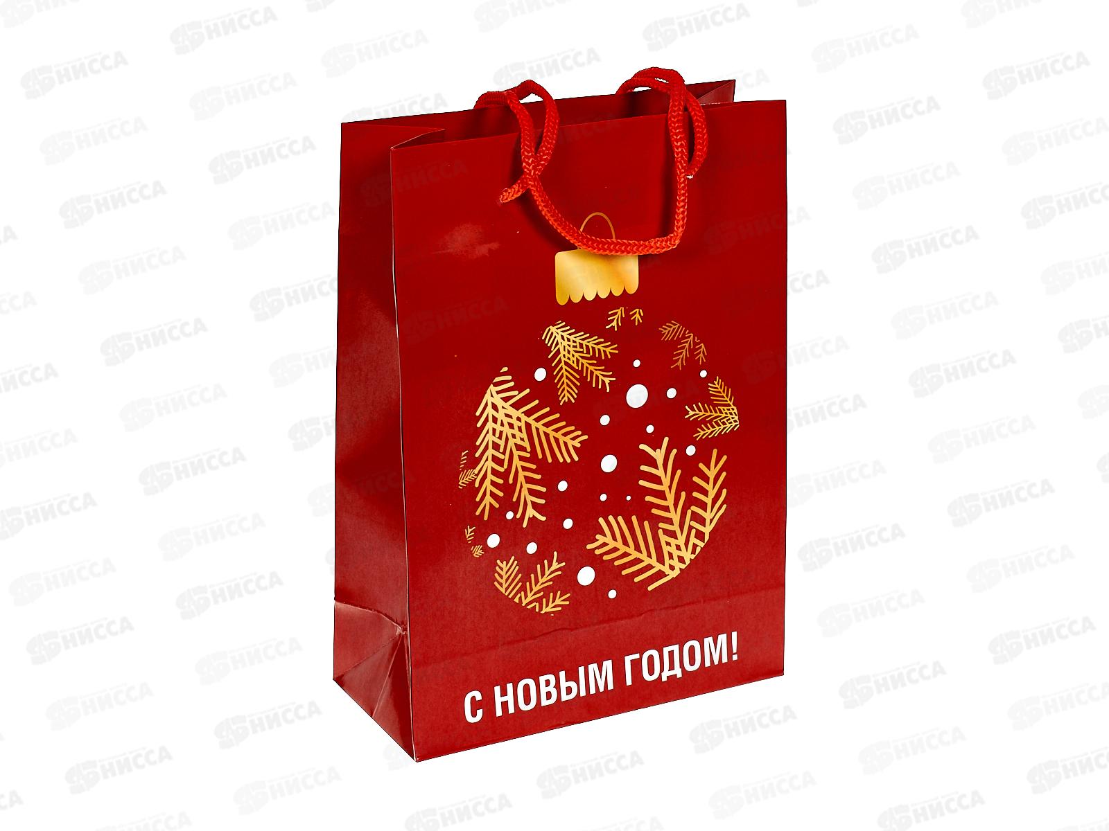 Пакет подарочный MI 14х20х6,5см (MS) Золотистые ветви, ПКП-6631  *12