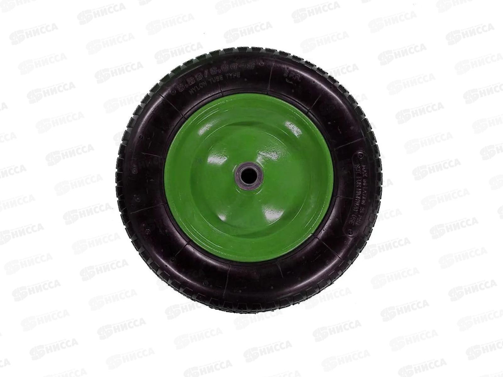 Колесо для тачки строительной PR3001 (16&quotх 4,00-8 20/90мм) диск сварной, зелен  *5