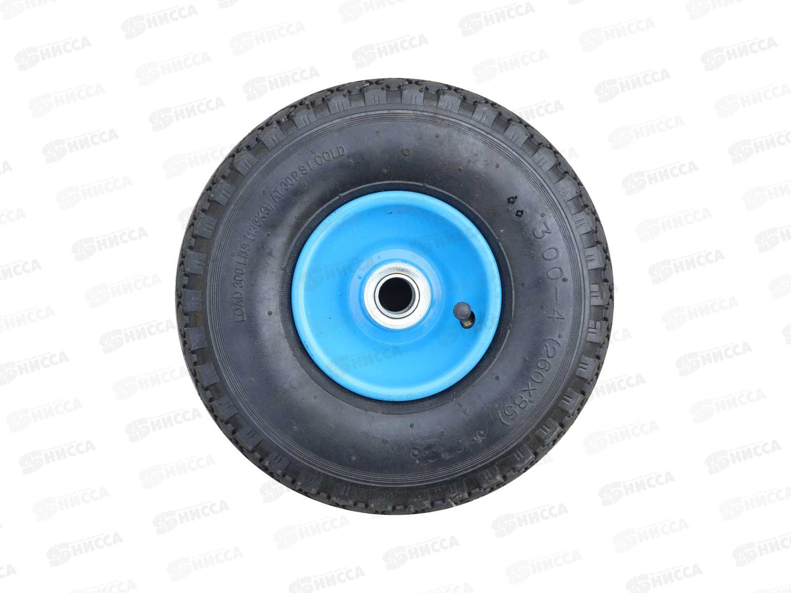 Колесо для тачки строительной PR 350-5  10&quotх 3,50-4 20/80мм BLUE RIM синий диск *10