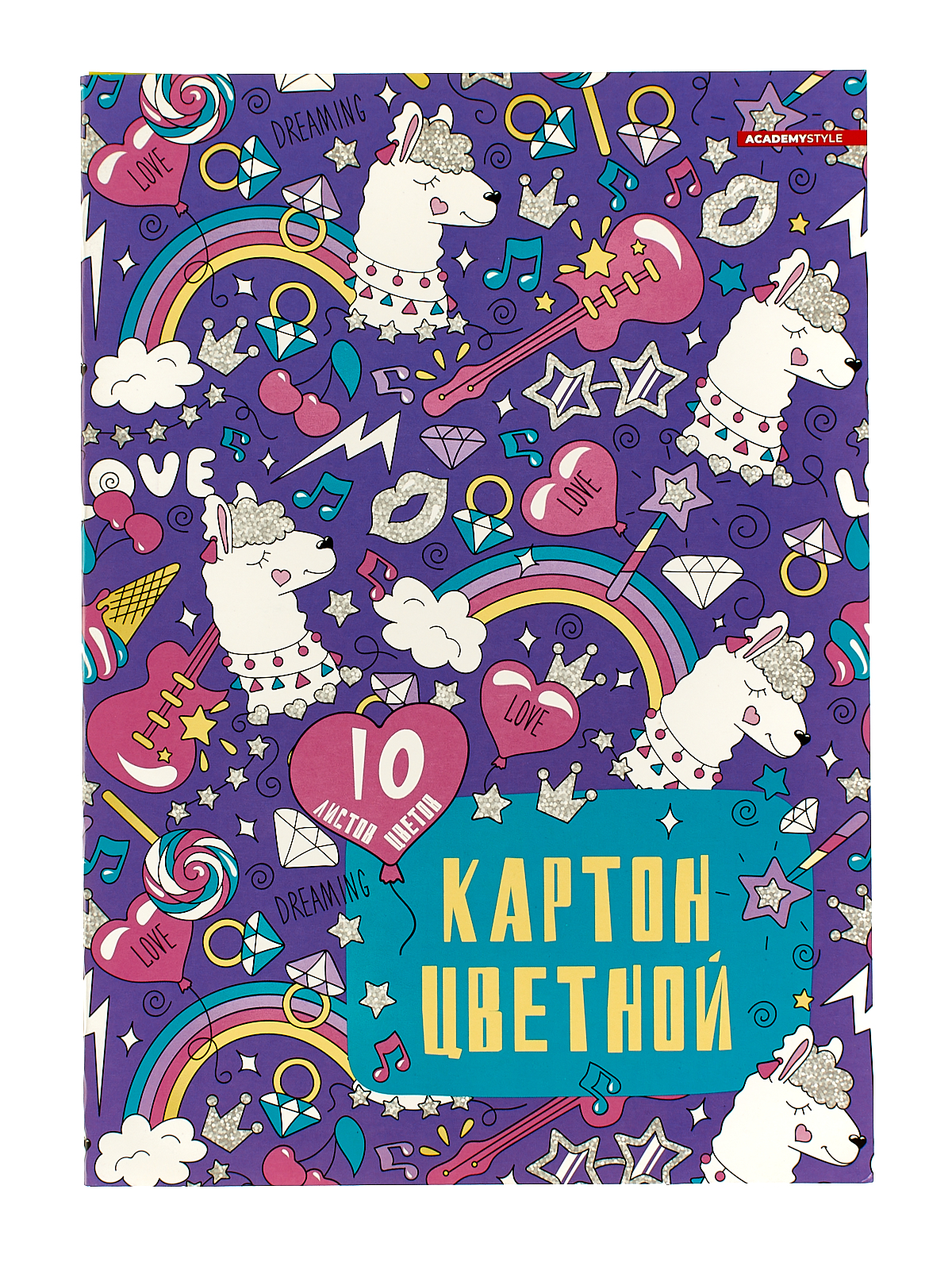 Цветной картон  АКАД 10л 10цв Яркий паттерн, EAC-11880/2