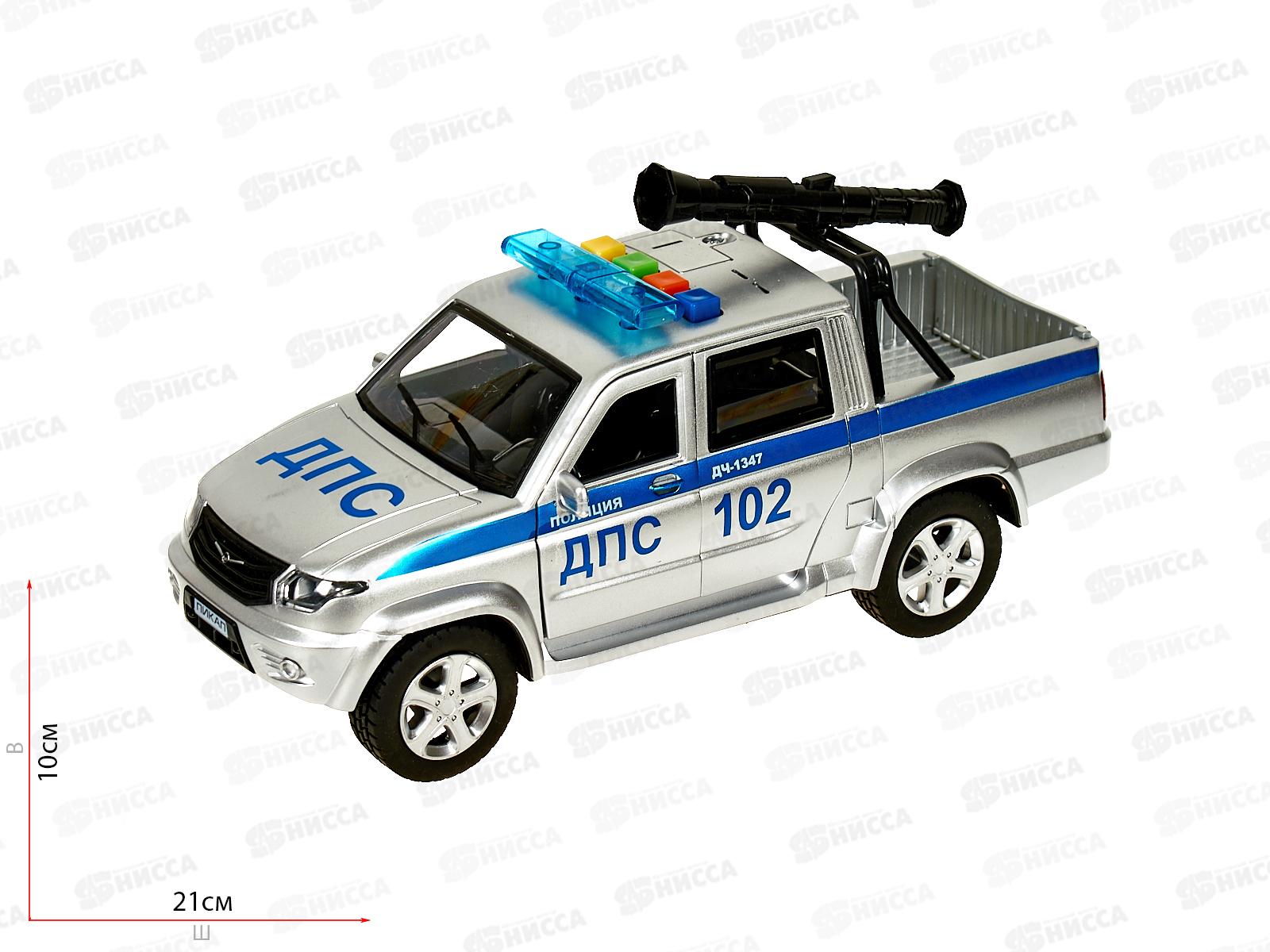 Машина "ТЕХНОПАРК" пластиковая UAZ PICKUP Полиция, 22см, 380776