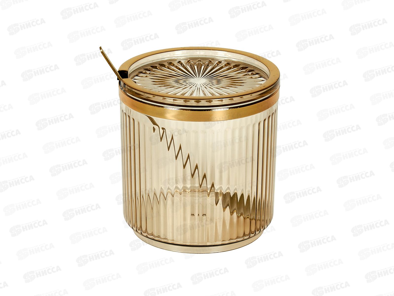 Банка для сыпучих продуктов с ложкой (золотая), v=400мл, 9904671-3 *24