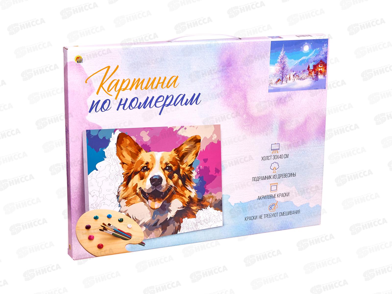 Холст с красками 30х40см Зимний пейзаж, Х-7565