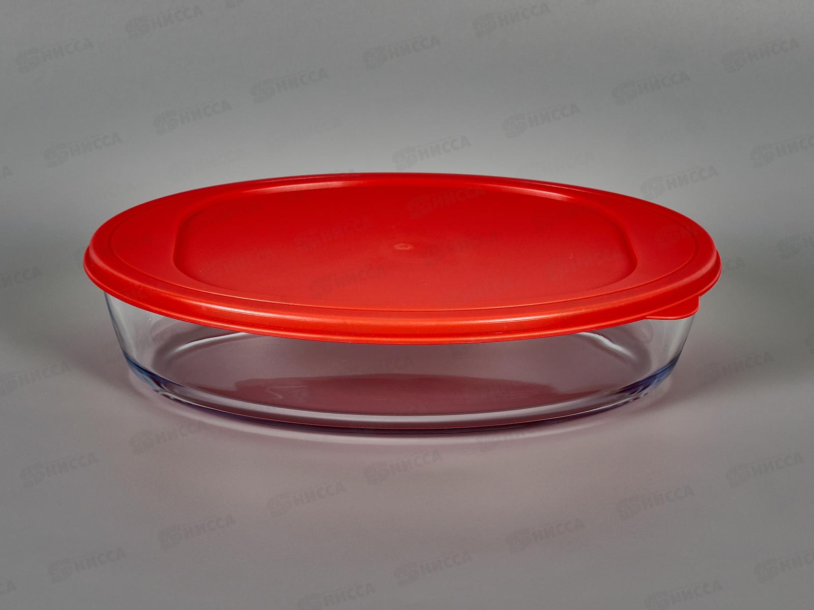 Форма для выпечки стекло с пластиковой крышкой SA-PT05-1600 1600мл