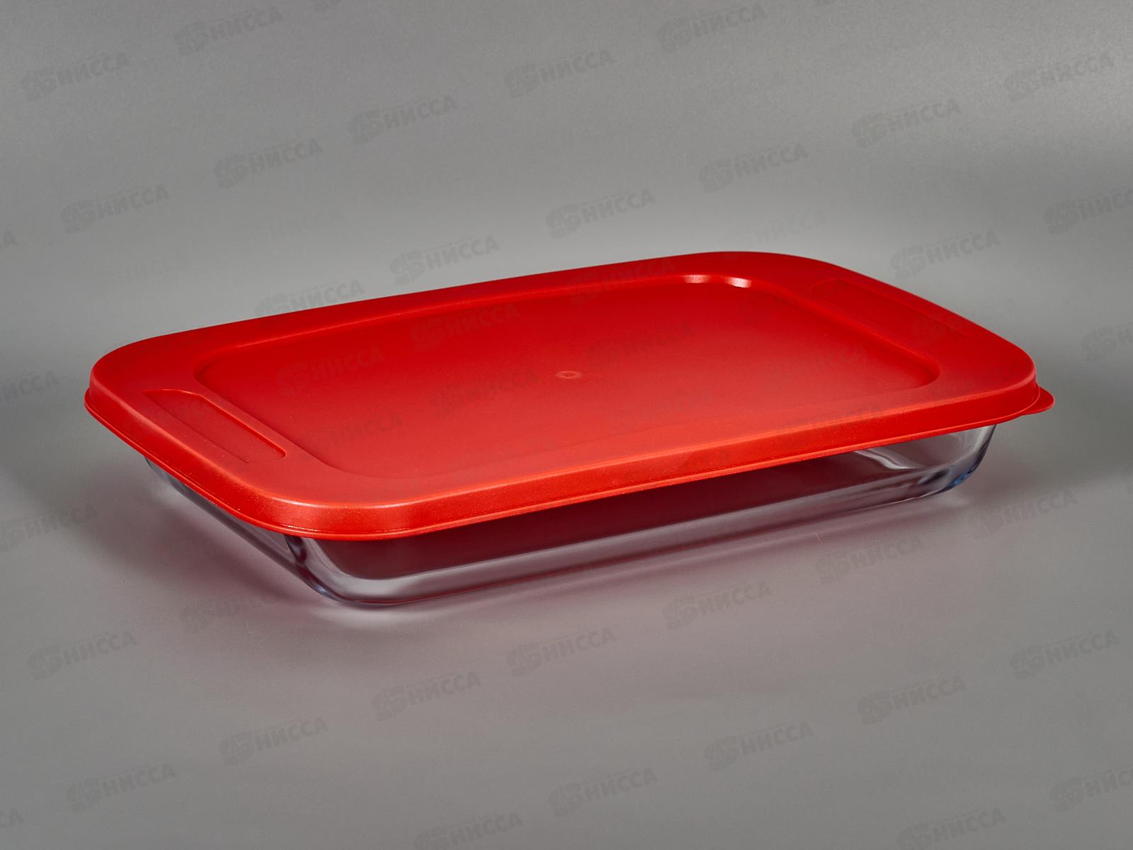 Форма для выпечки стекло с пластиковой крышкой SA-PT05-2200 2200мл