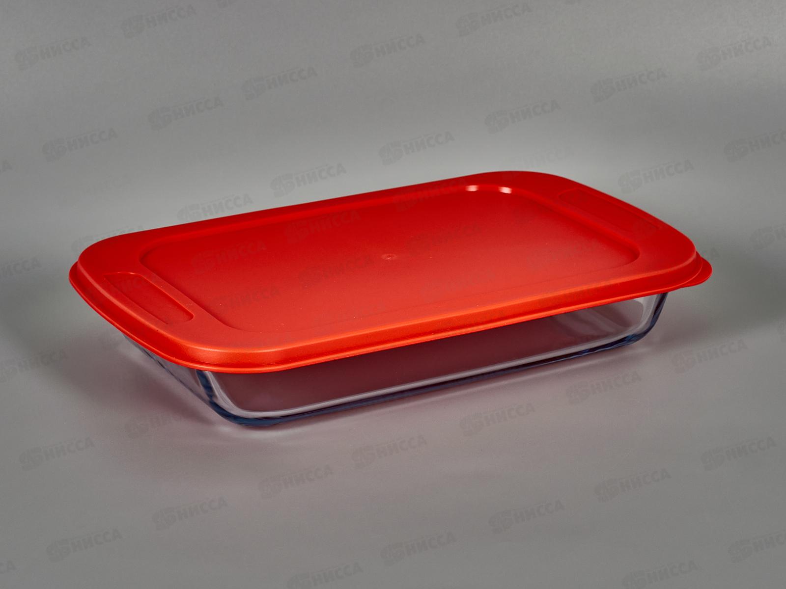 Форма для выпечки стекло с пластиковой крышкой SA-PT06-1600 1600мл