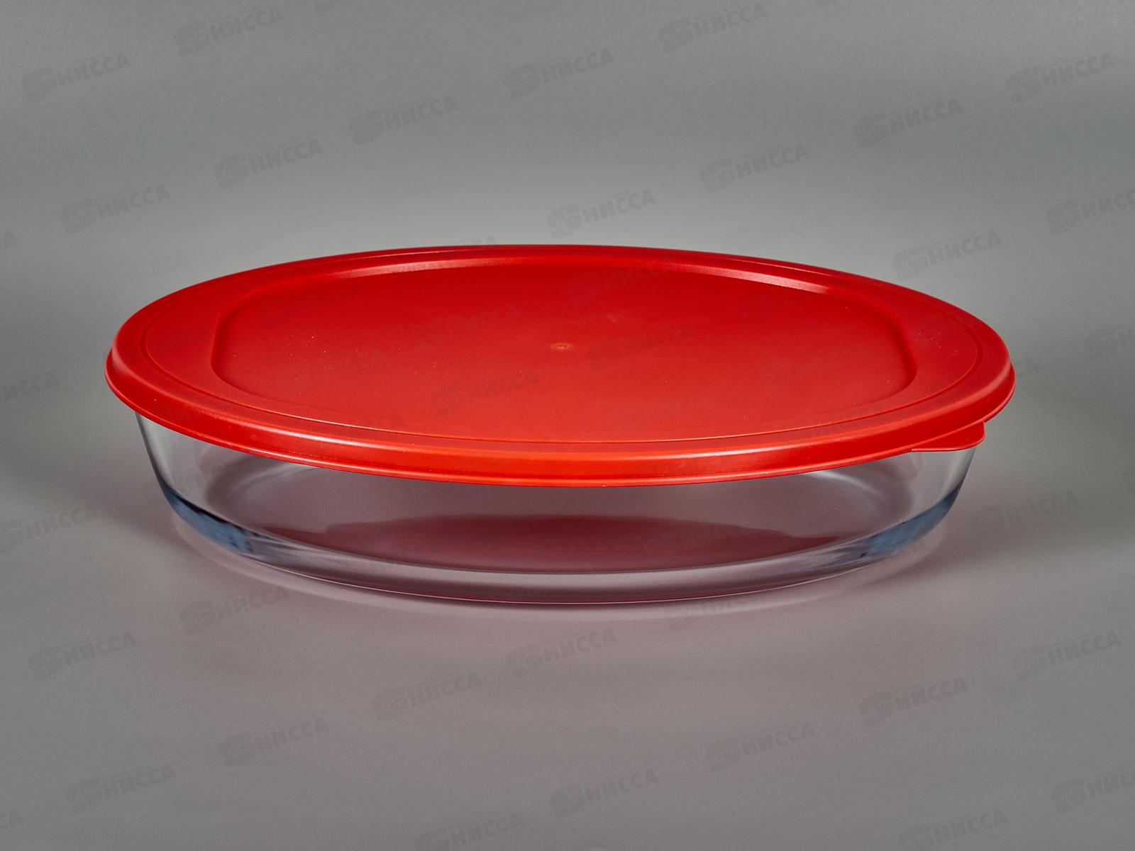 Форма для выпечки стекло с пластиковой крышкой SA-PT06-2400 2400мл