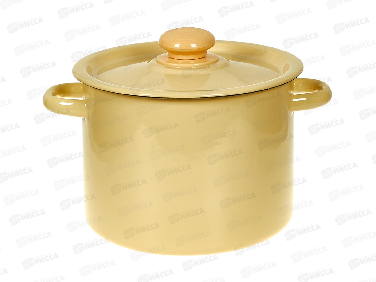 Кастрюля 3,5л цилиндрическая палевая с пластмассовой кнопкой С41612.ЗП *4