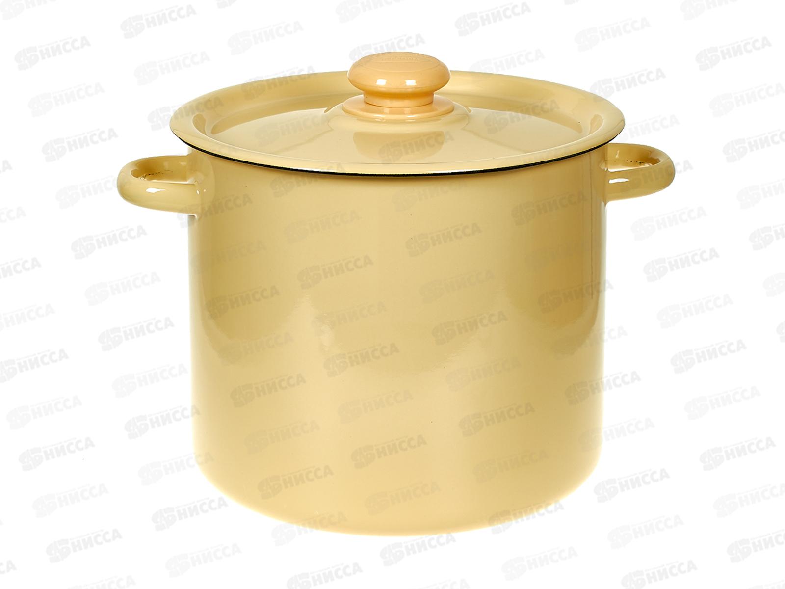 Кастрюля 5,5л цилиндрическая палевая с пластиковой кнопкой С41617.ЗП *4