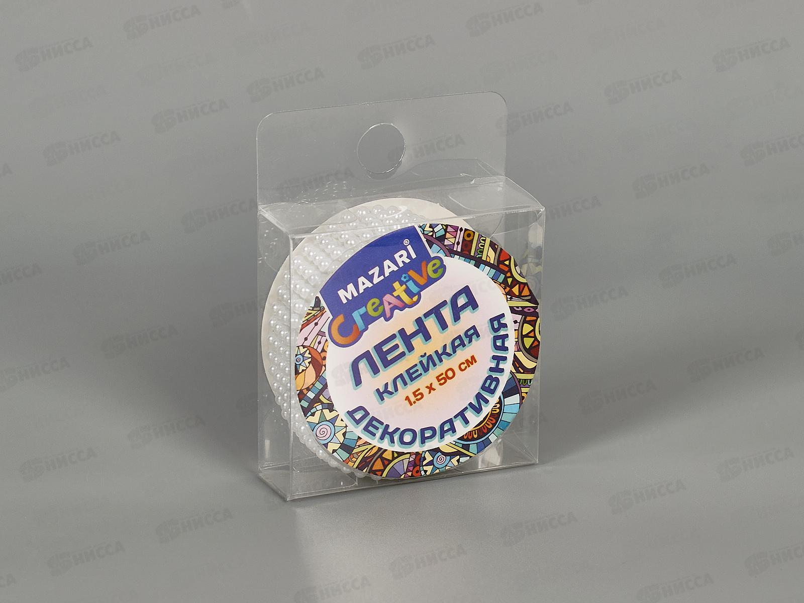 Скотч 1,5*50cм  декорат. MAZARI микс цвет со стразами., M-1340 *24