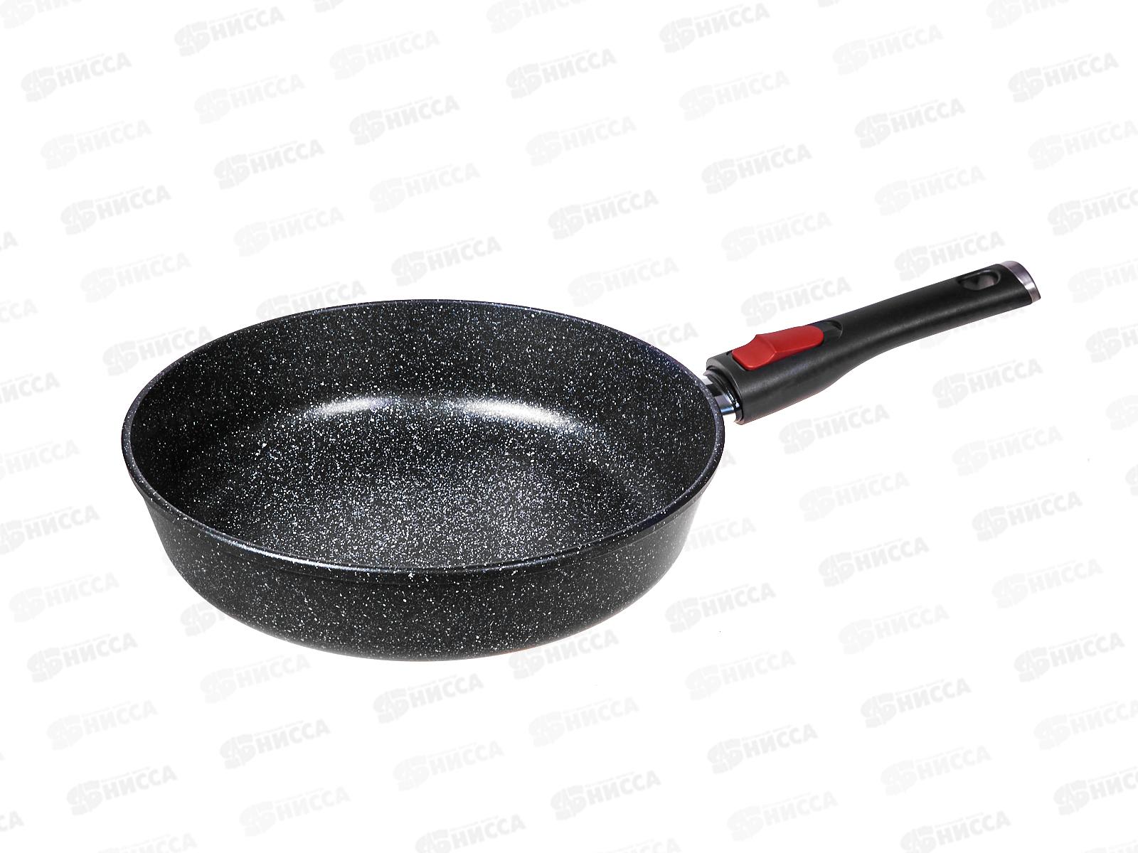 Сковорода 28см литая Индукция Гранит съемная ручка, L18028i
