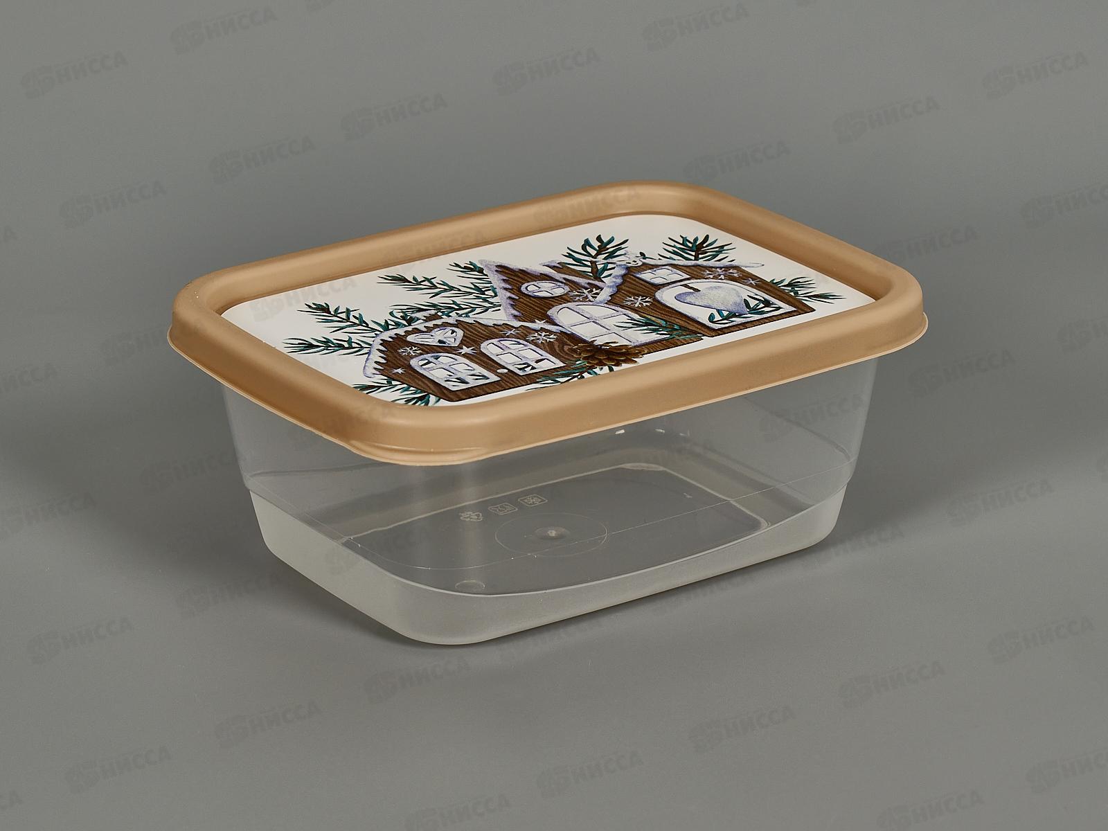 Контейнер для продуктов 0,5л с декором бежевый 221160527/06 *20