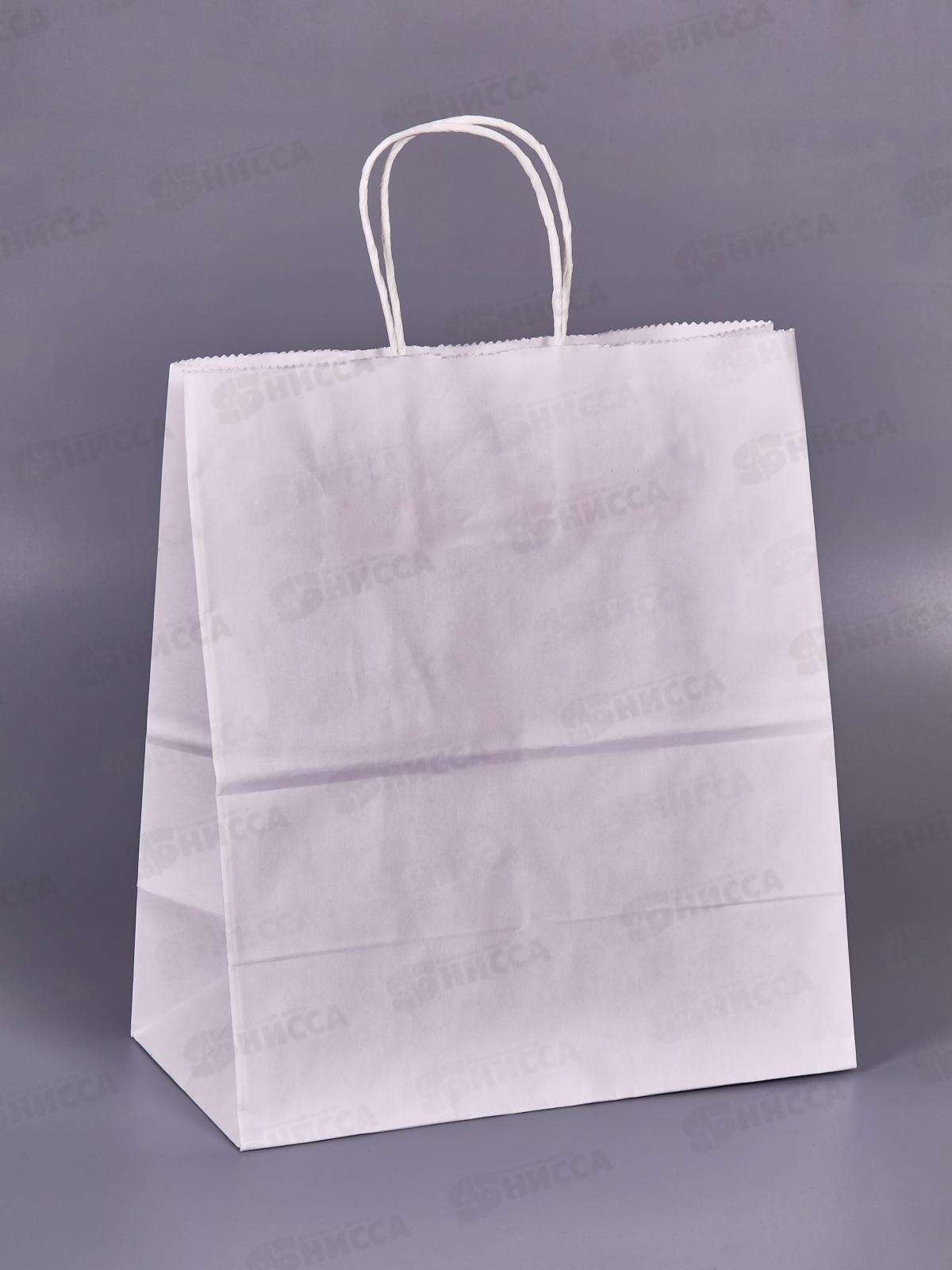 Пакет с крафт ручками б/п Белый 250*220*120 *1/250