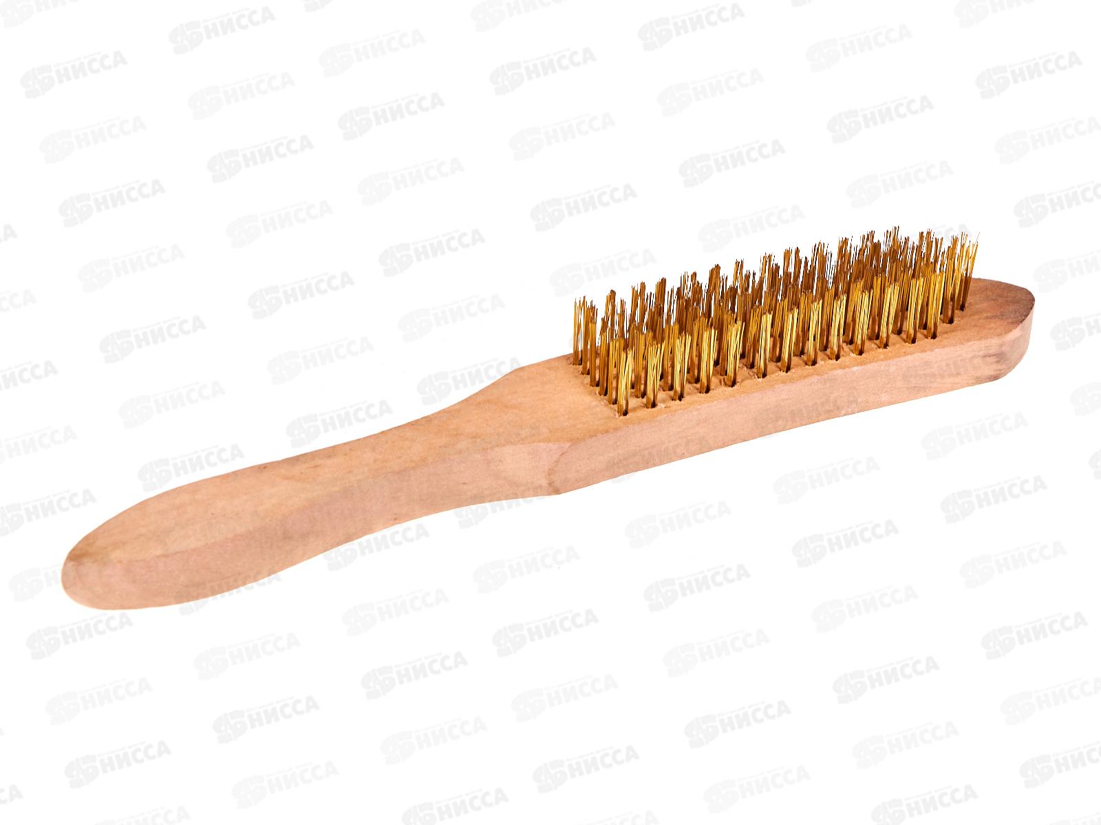 Щетка по металлу с деревянной ручкой 6 рядов 280 мм Kranz, KR-91-1243