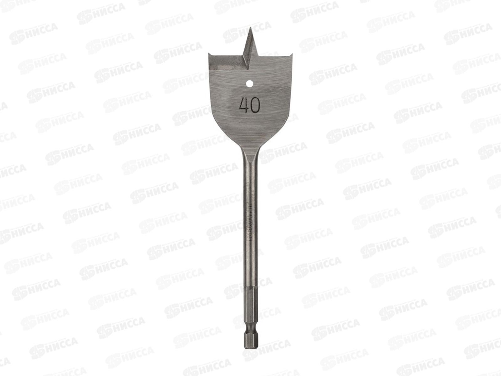 Сверло перовое по дереву 40х152 мм (шестигранный хвостовик) Kranz, KR-91-0677