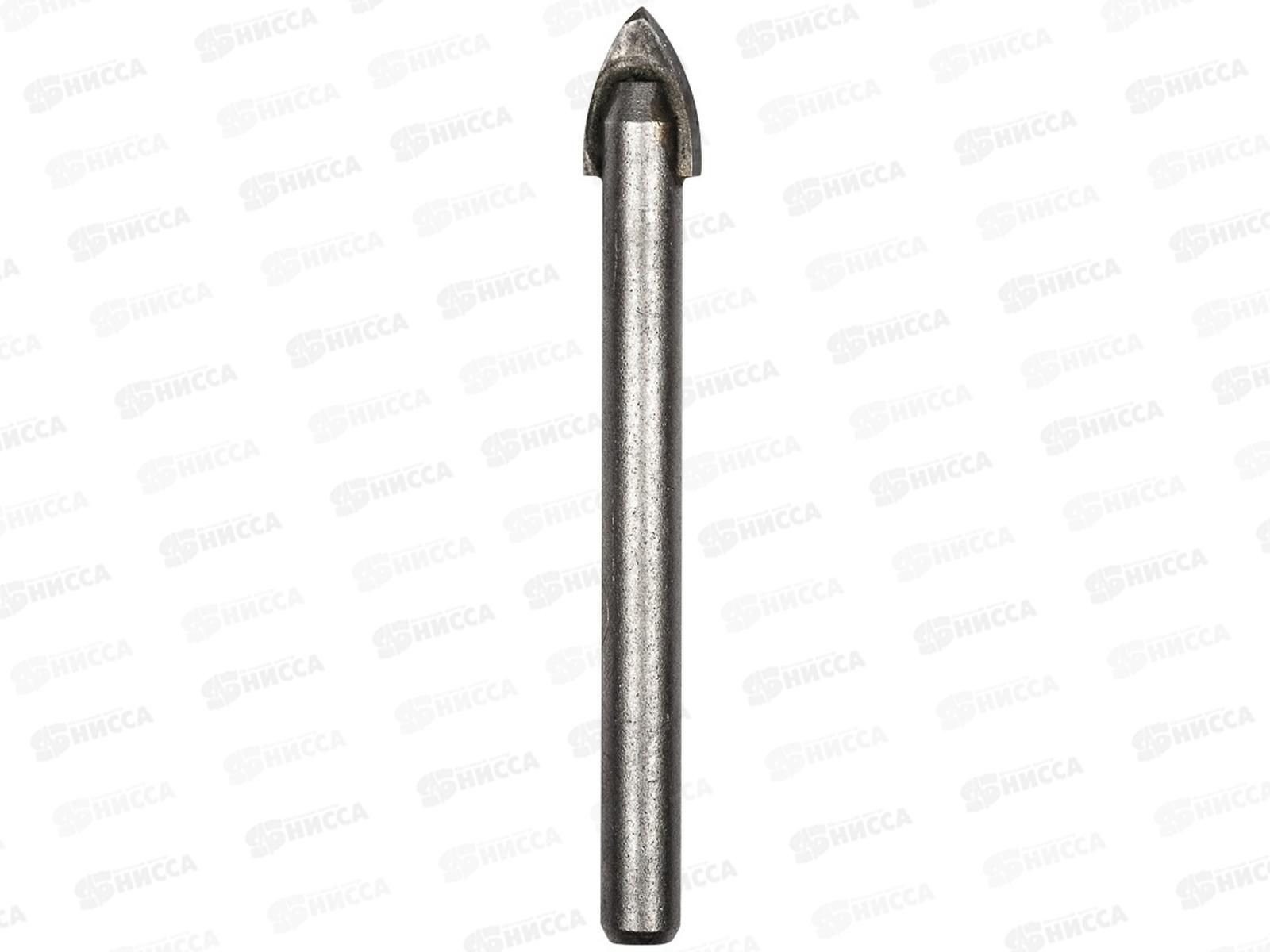 Сверло по стеклу и керамике 10мм, 2 грани, цилиндрический хвостовик Kranz, KR-12-6806