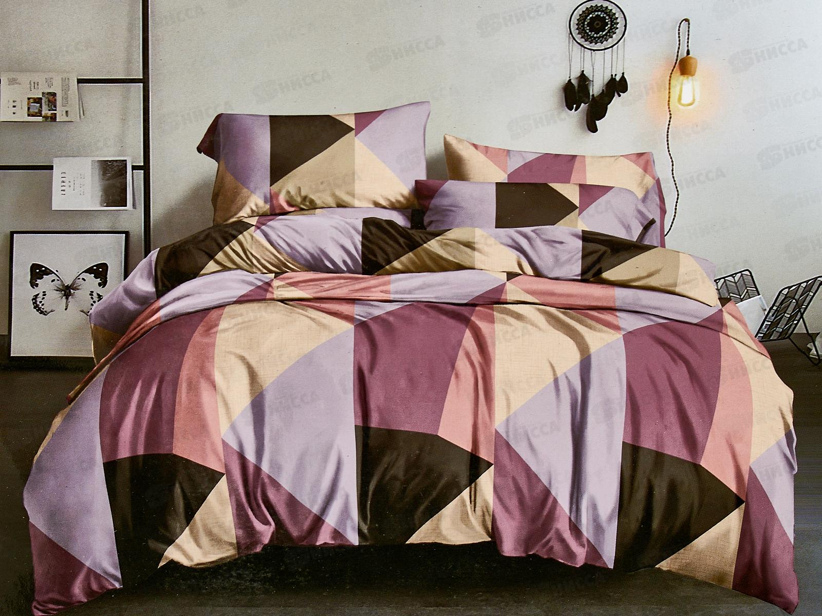 Комплект постельного белья 2,0 сп PANDORA полисатин с евро простыней q102901aa Треугольники