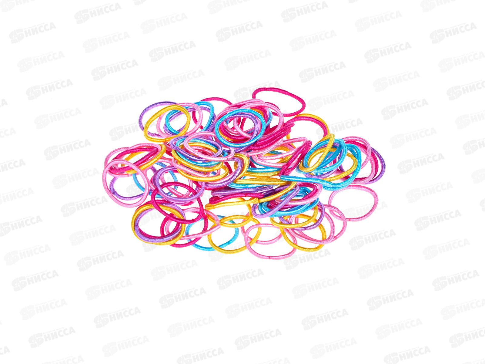 Резинка для волос 25мм цветная тонкая №9839 (упаковка 100шт)