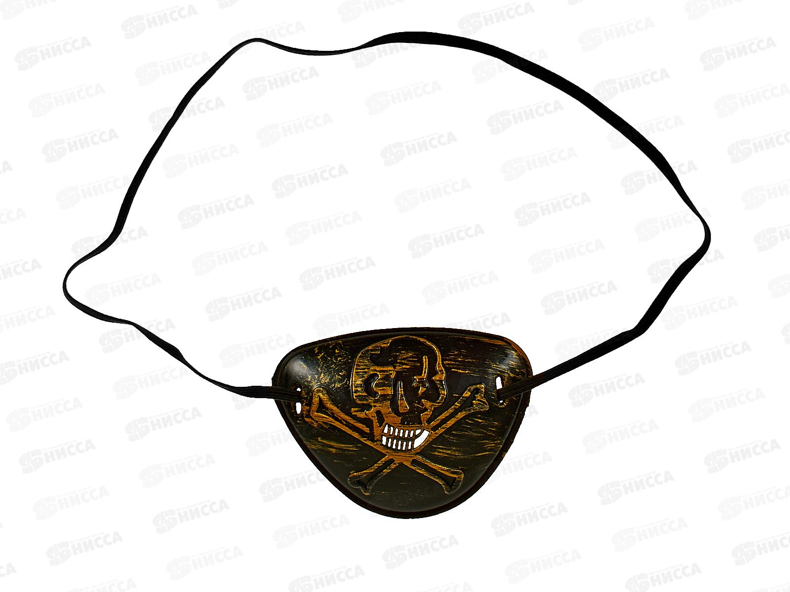 Повязка на глаз &quotПират серебряный череп&quot 770-0470