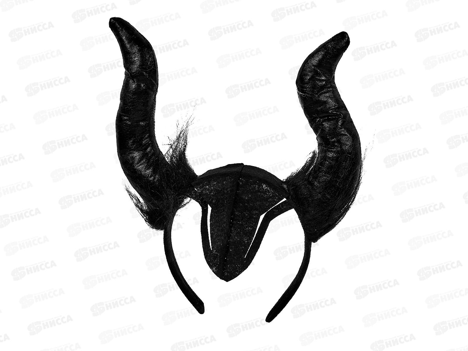 Ободок карнавальный  &quotДьяволенок&quot черный микс 776-355